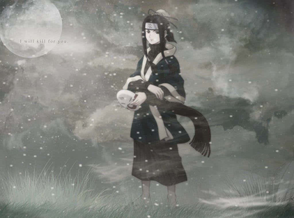 Naruto Haku, anime girl, dark robes, SD Desktop Wallpaper