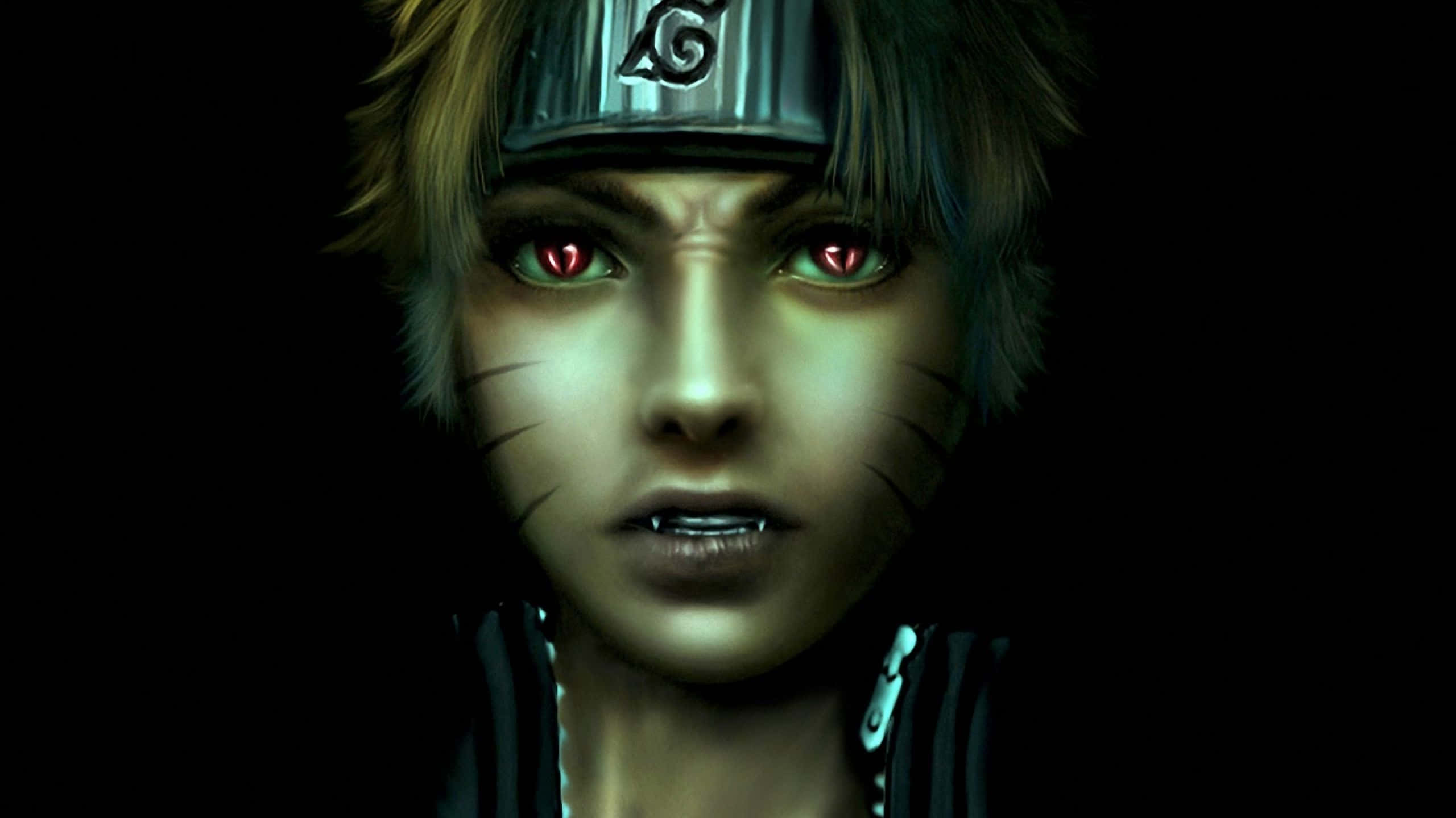 Naruto, glowing red eyes, headband, 2K Desktop Wallpaper