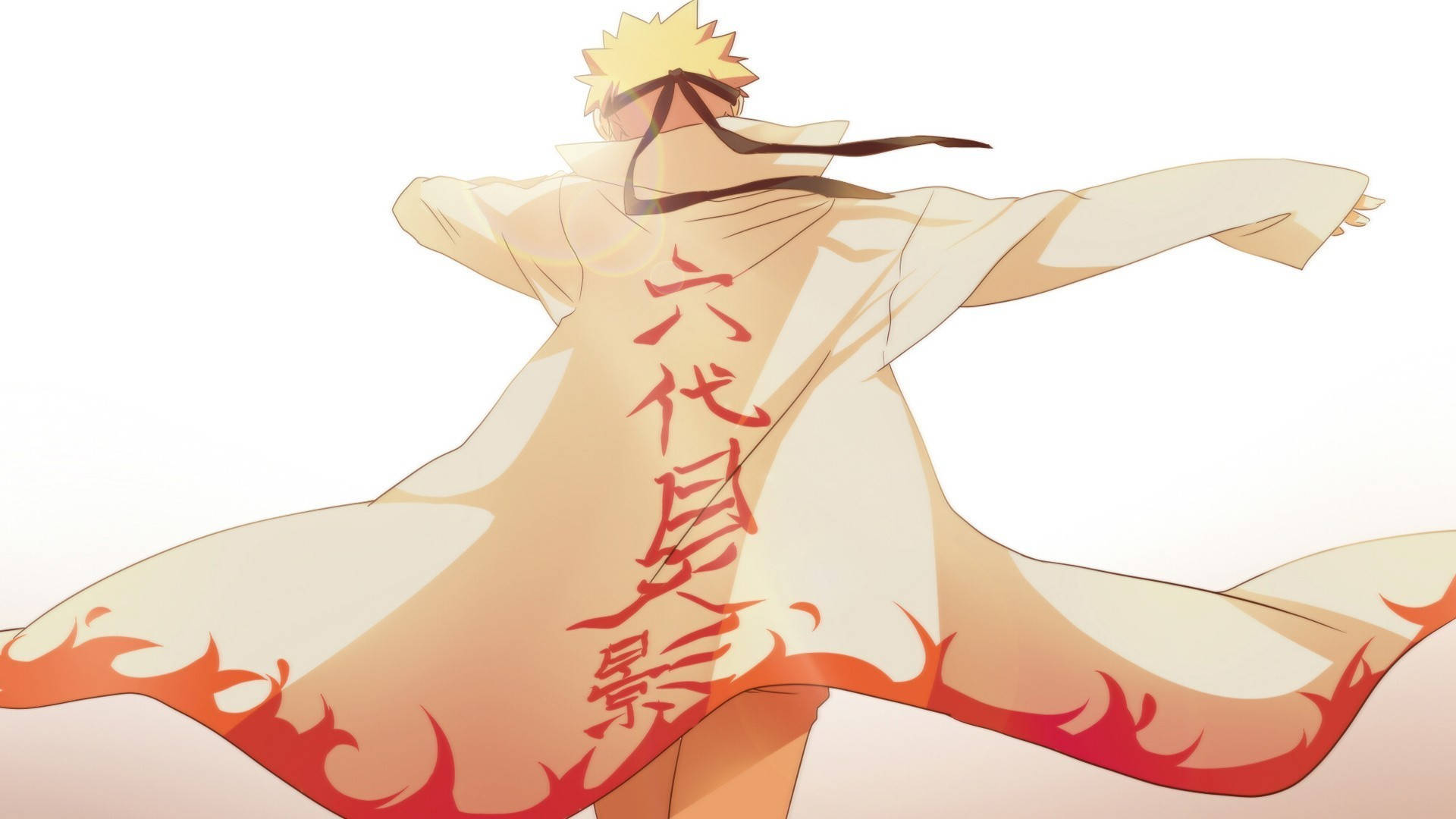 Naruto, white kimono, cream cloak, Full HD Desktop Wallpaper