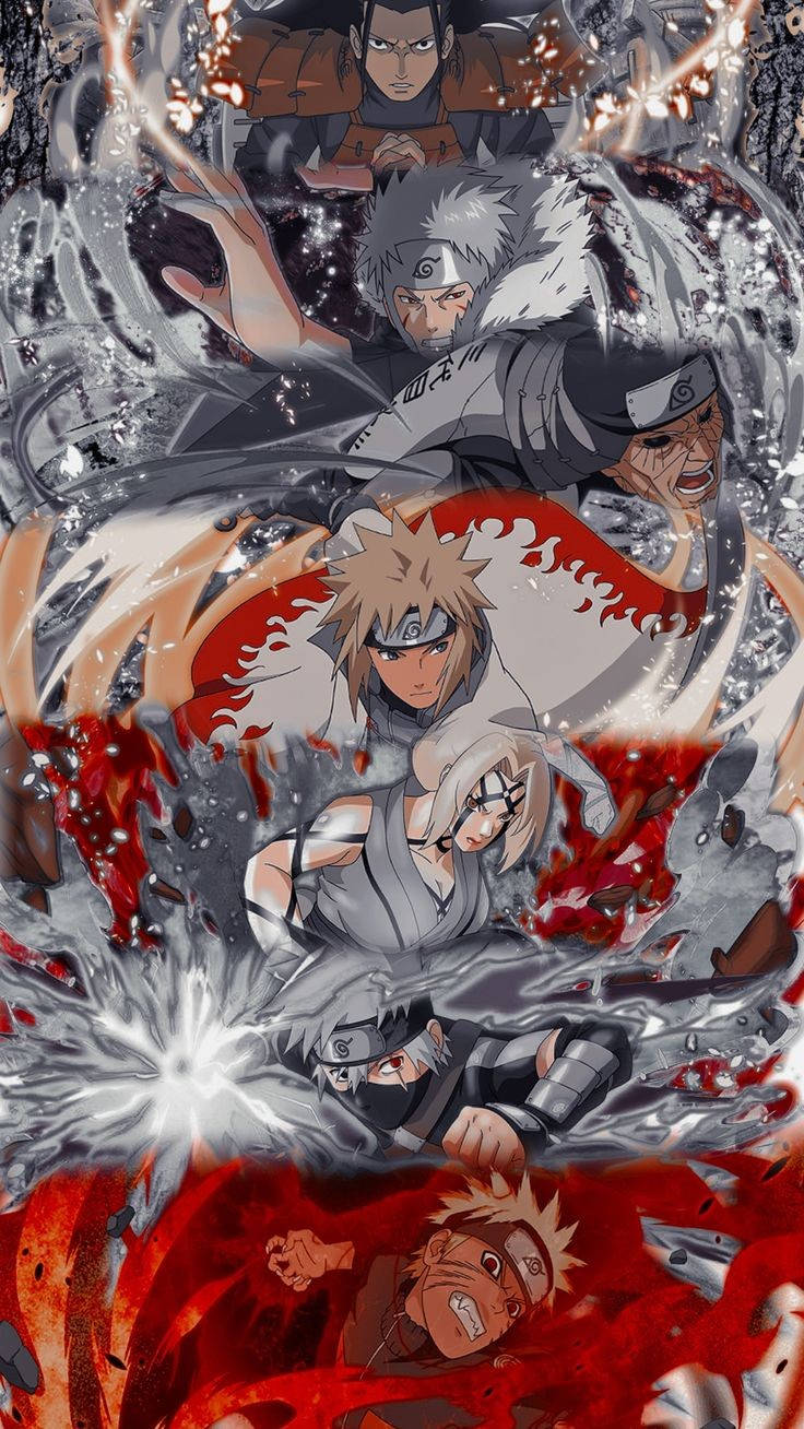 Naruto Hokage, red chakra energy, silver chakra energy, HD Phone Wallpaper