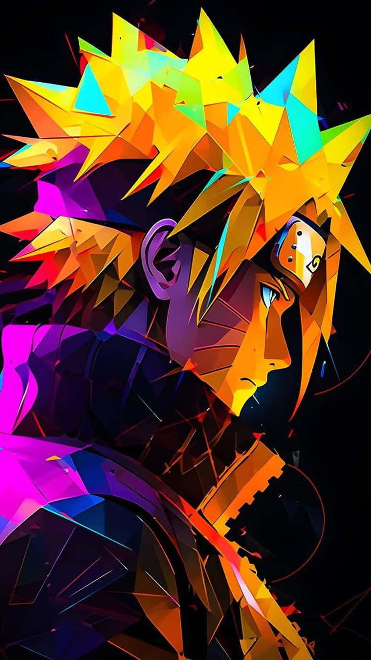 Naruto, geometric arti, spiky hair, HD Phone Wallpaper