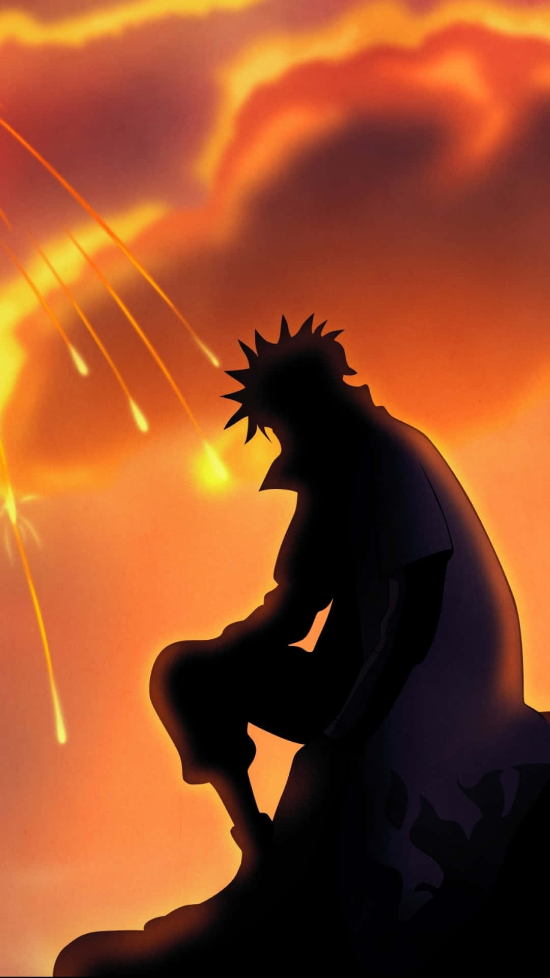 Naruto, silhouette, sunset, Full HD Phone Wallpaper