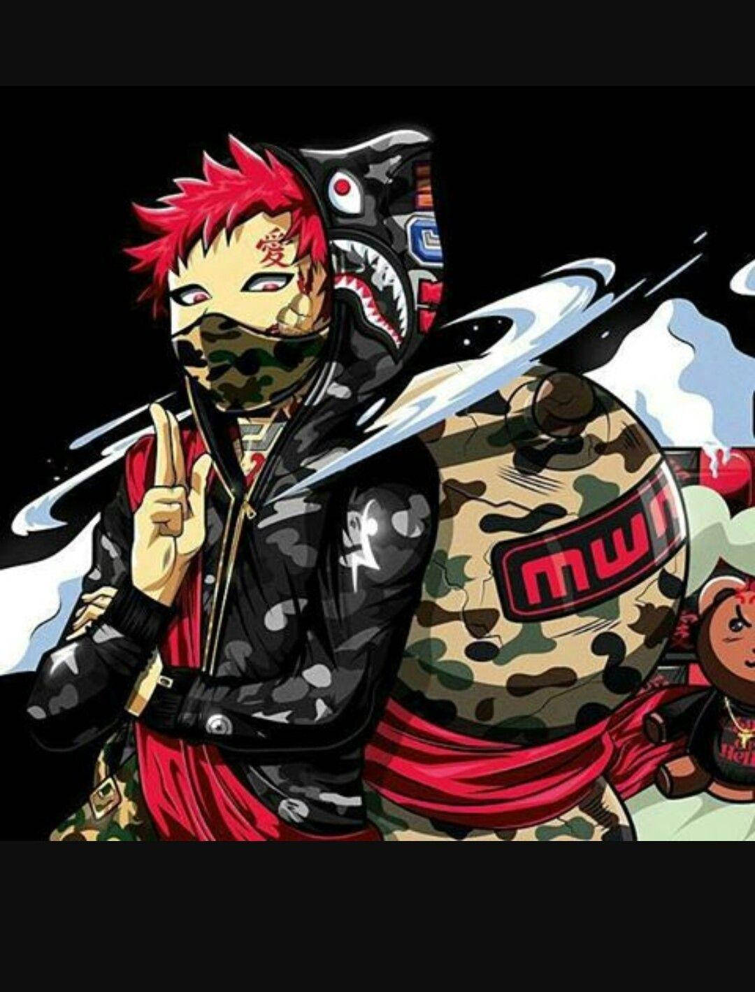 Naruto, camouflage, red hair, HD Phone Wallpaper