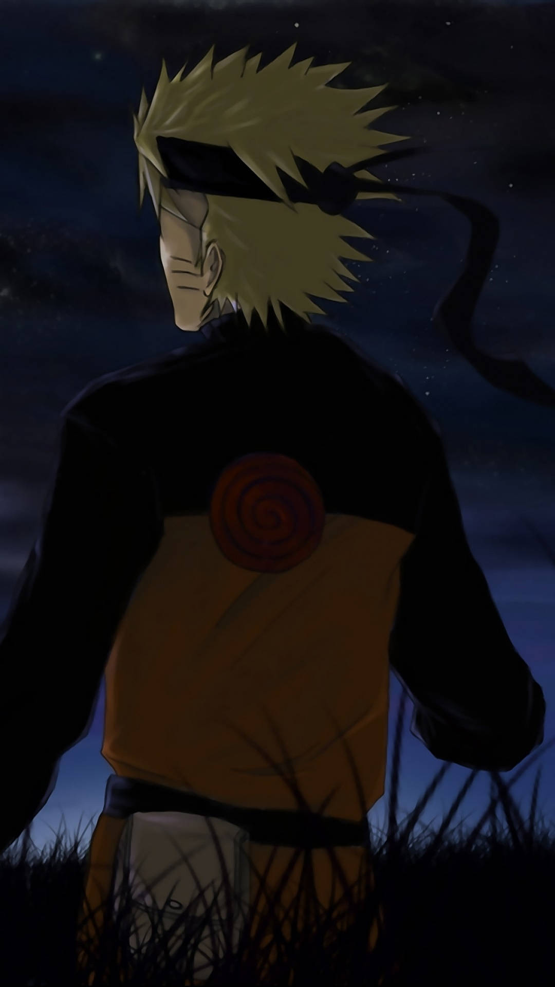 Naruto, anime character, starry night sky, Full HD Phone Wallpaper