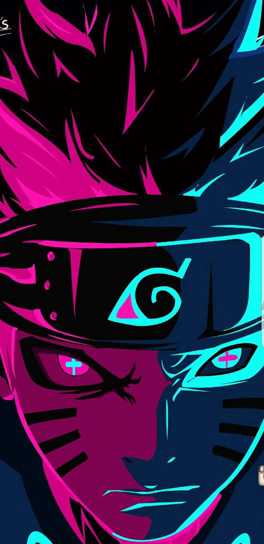 Naruto, Neon Pink, Blue, HD Phone Wallpaper