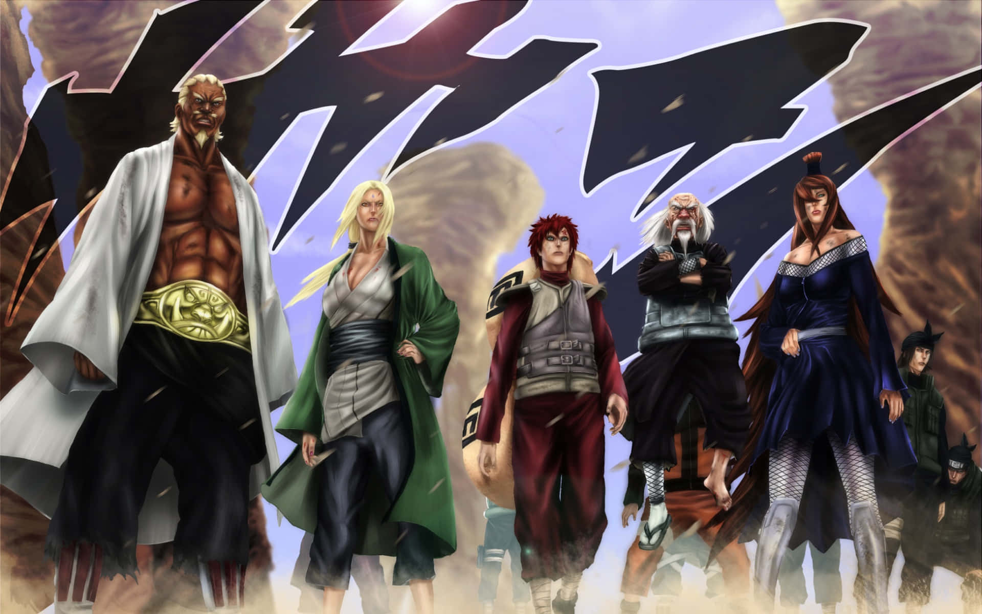 Naruto Kage, anime warriors, stormy sky, Full HD Desktop Wallpaper