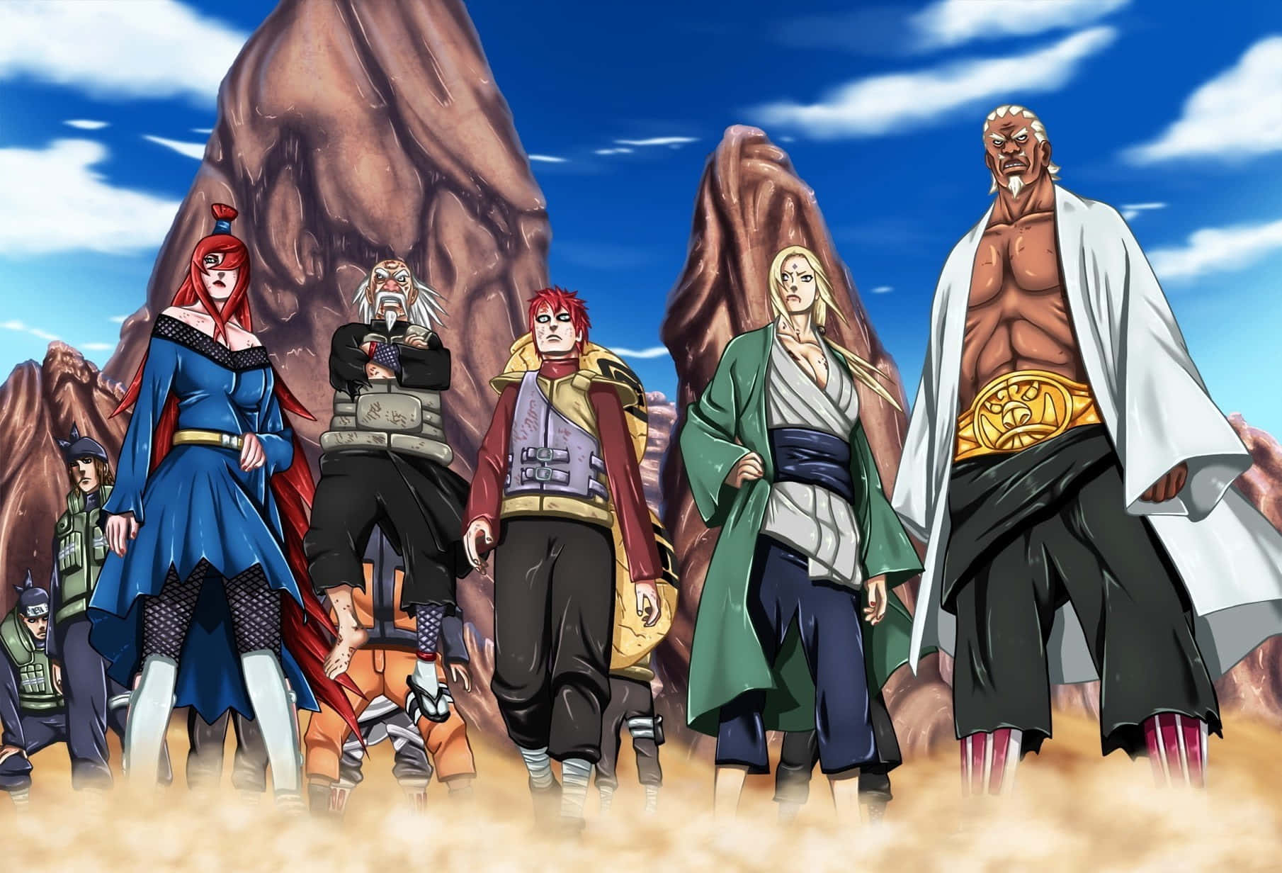 Naruto Kage, anime characters, rocky desert, HD Desktop Wallpaper