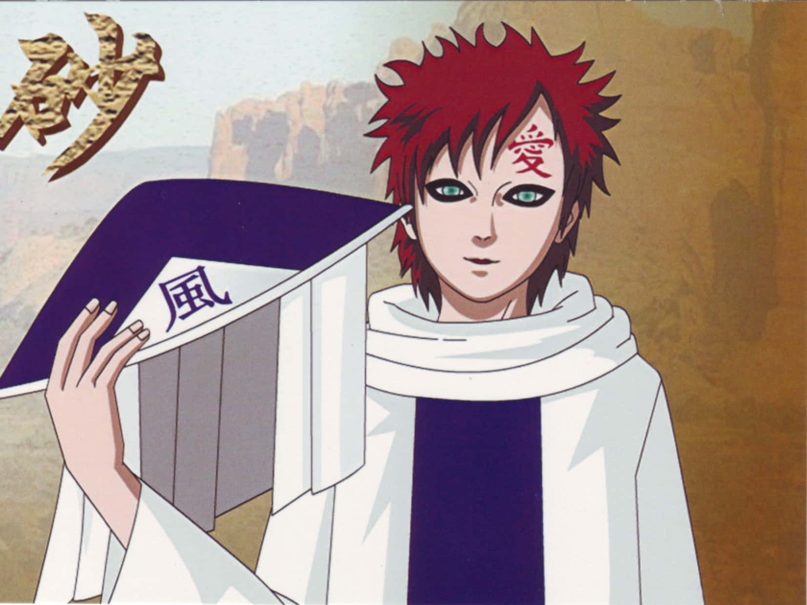 Naruto Kage, red spiky hair, green eyes, HD Desktop Wallpaper