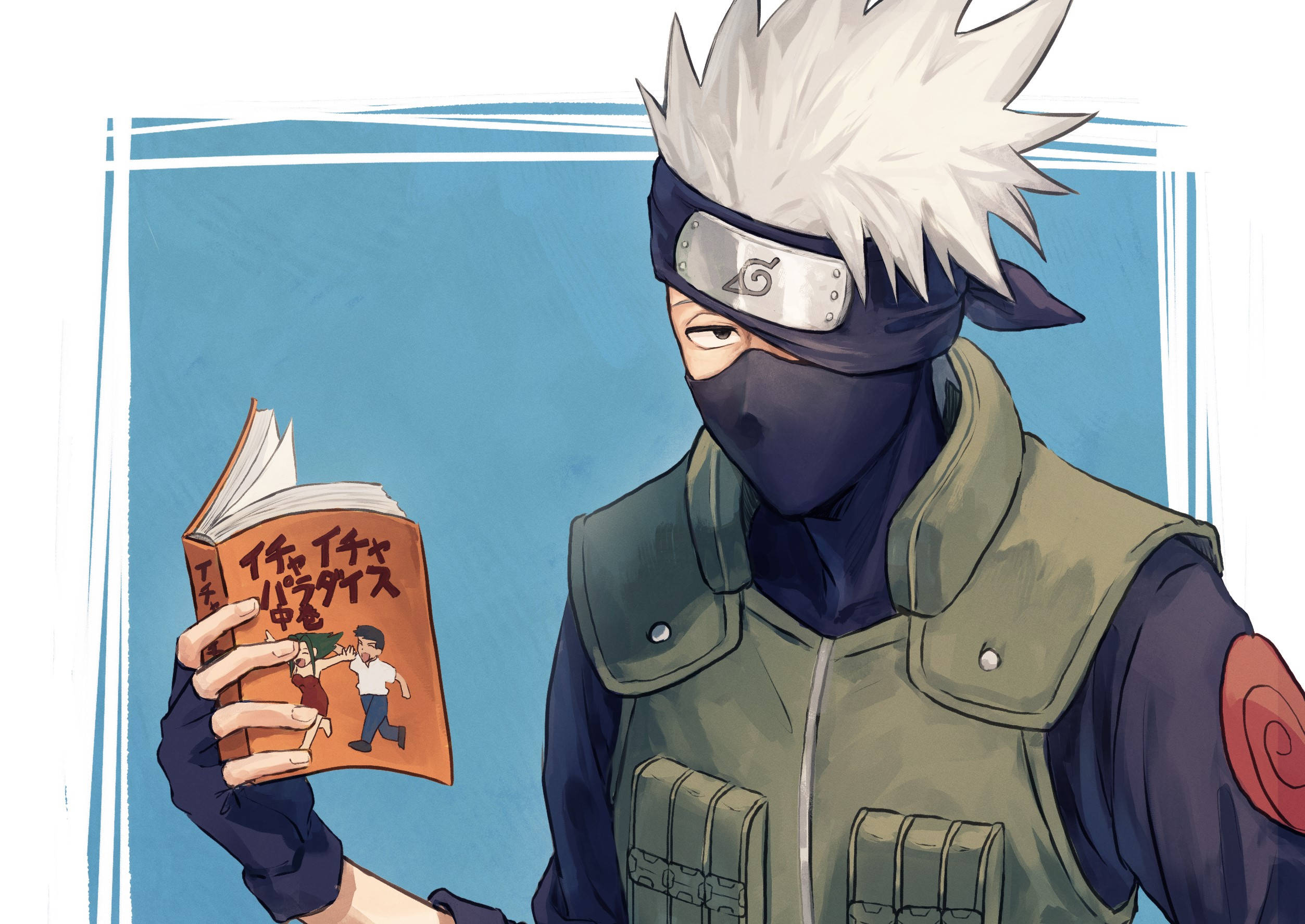 Naruto Kakashi, spiky white hair, masked ninja, Full HD Desktop Wallpaper