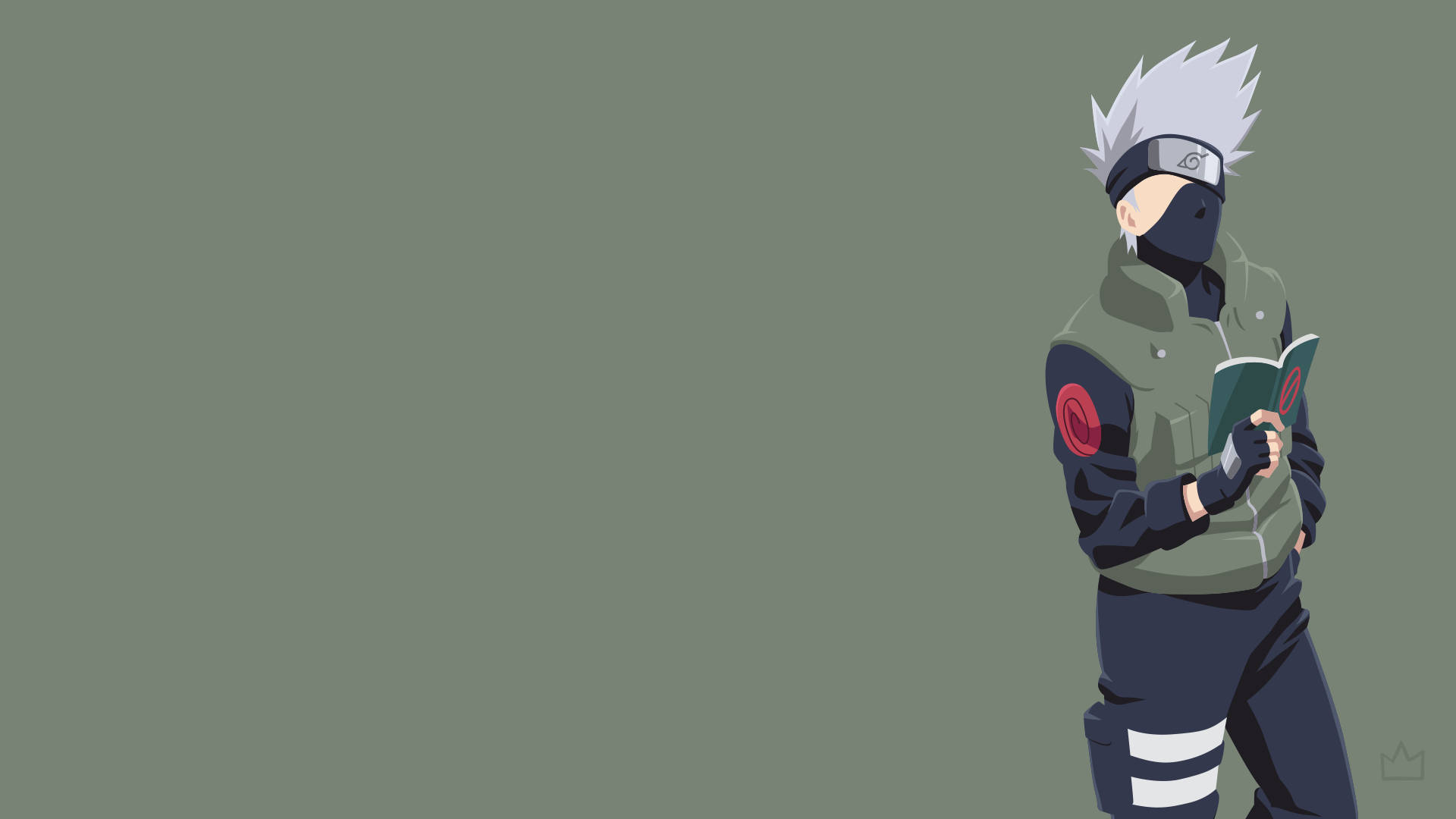 Naruto Kakashi, spiky white hair, black mask, Full HD Desktop Wallpaper
