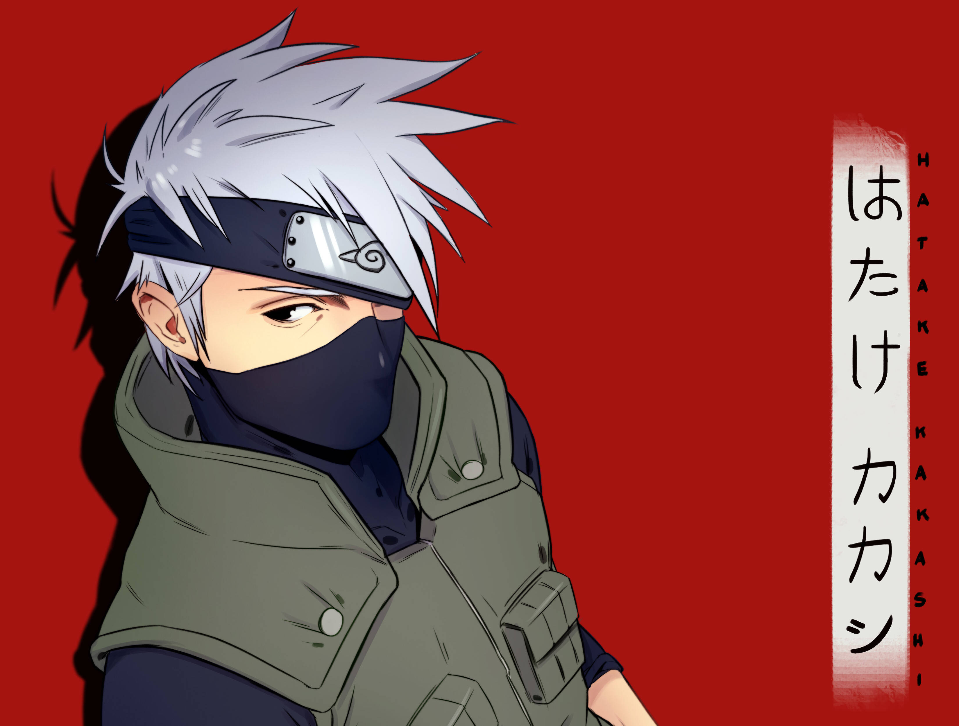 Naruto Kakashi, spiky-haired ninja, black mask, 2K Desktop Wallpaper