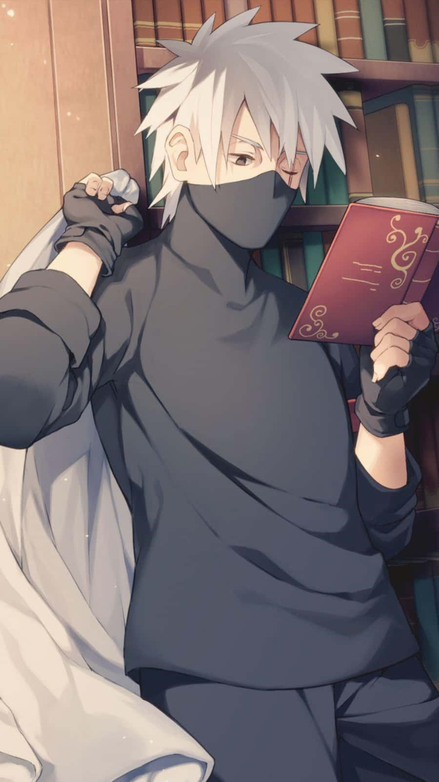 Kakashi, spiky white hair, masked anime man, HD Phone Wallpaper