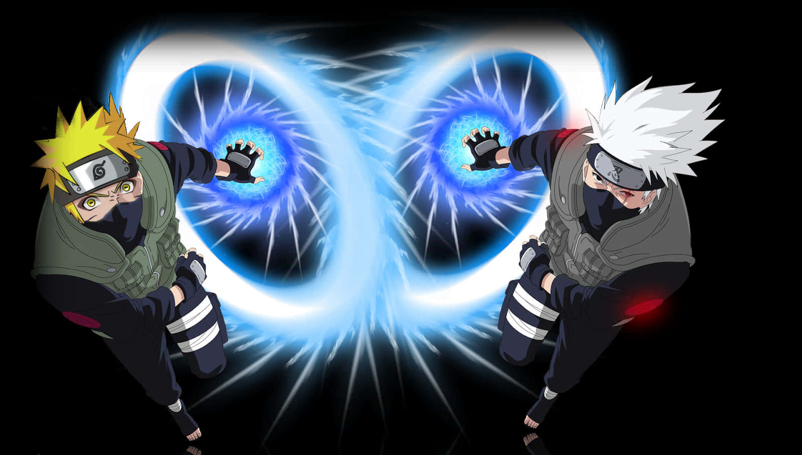 Kakashi, Naruto, glowing blue chakra spheres, HD Desktop Wallpaper
