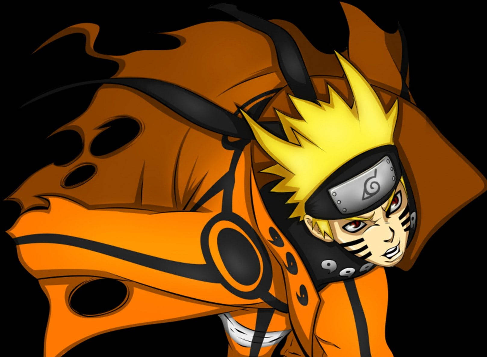 Naruto, Kurama, orange cloak, HD Desktop Wallpaper