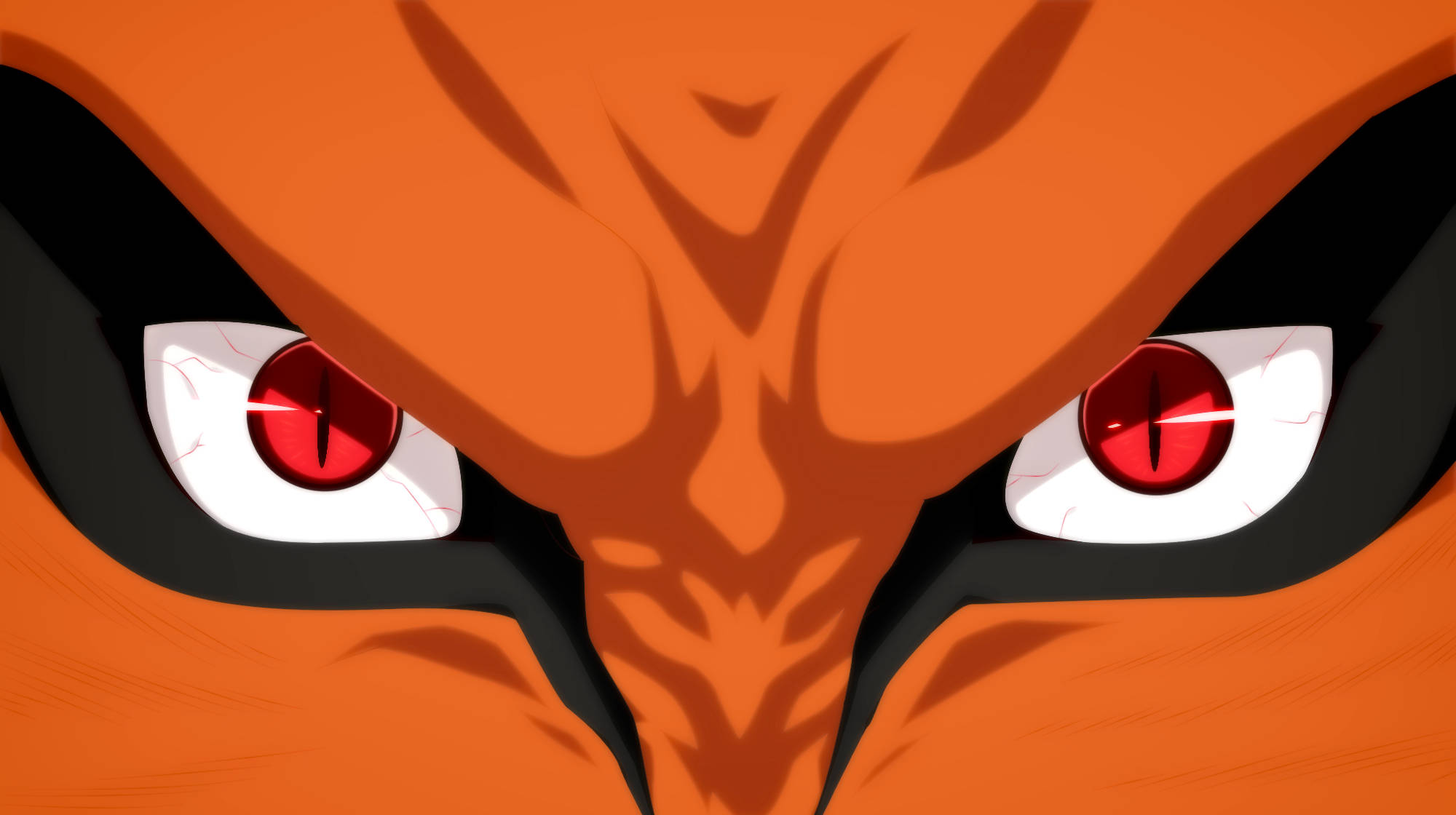 Naruto Kurama, red eyes, glowing red eyes, Full HD Desktop Wallpaper