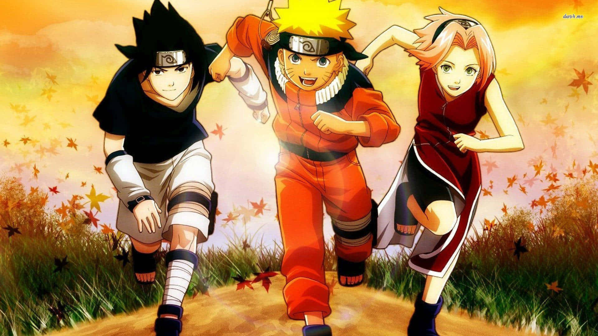 Naruto, anime ninja, autumn leaves, Full HD Desktop Wallpaper