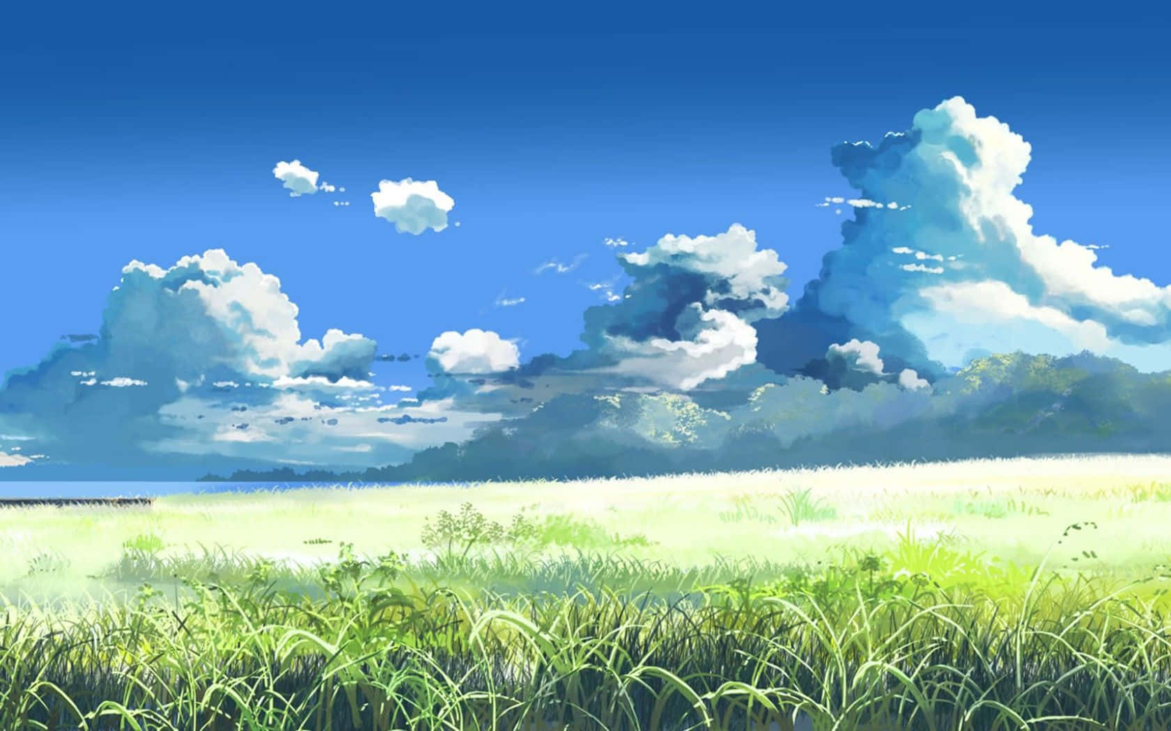 Naruto, sunlit grassland, distant hills, HD Desktop Wallpaper