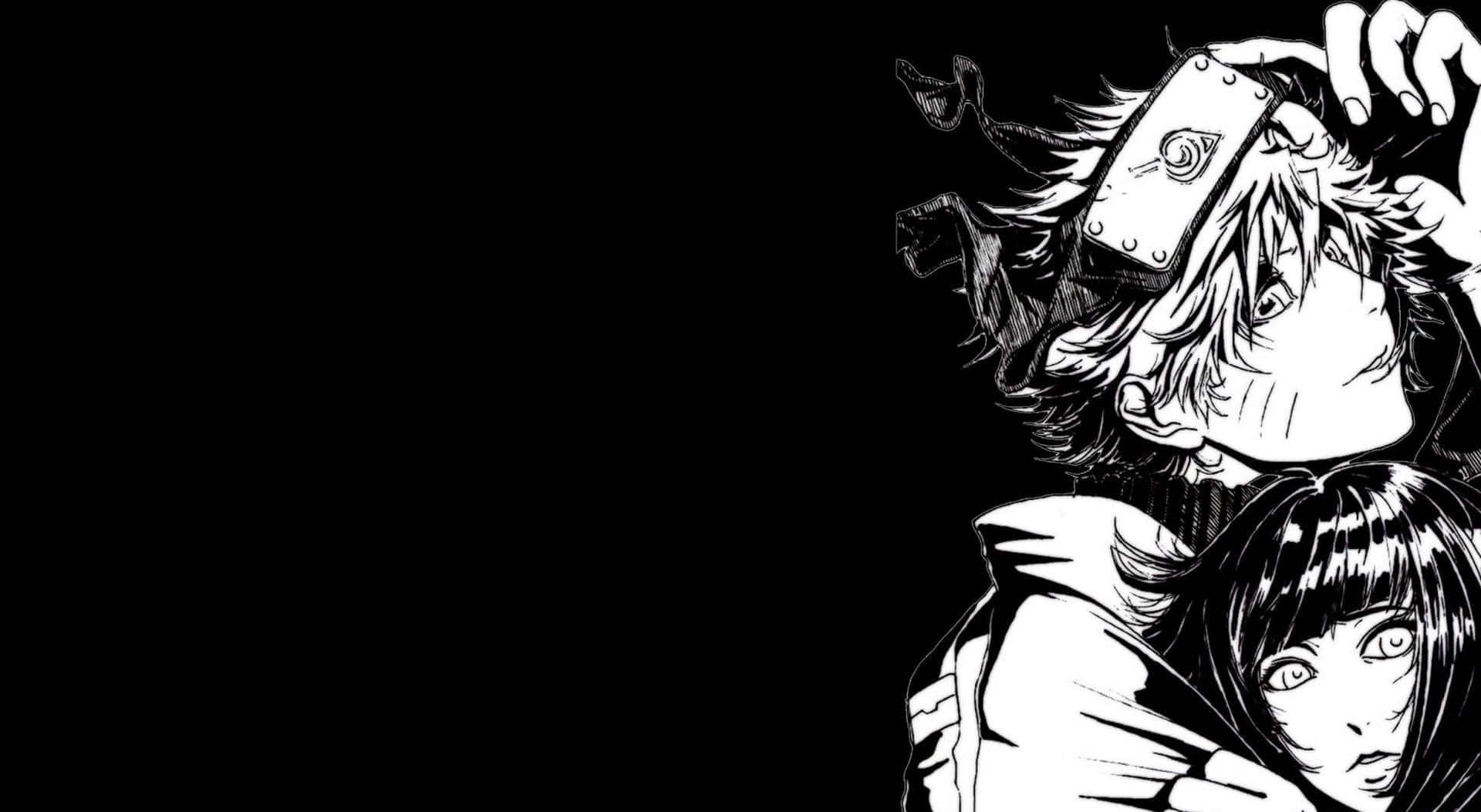 Naruto, black and white, anime characters, Full HD Desktop Wallpaper
