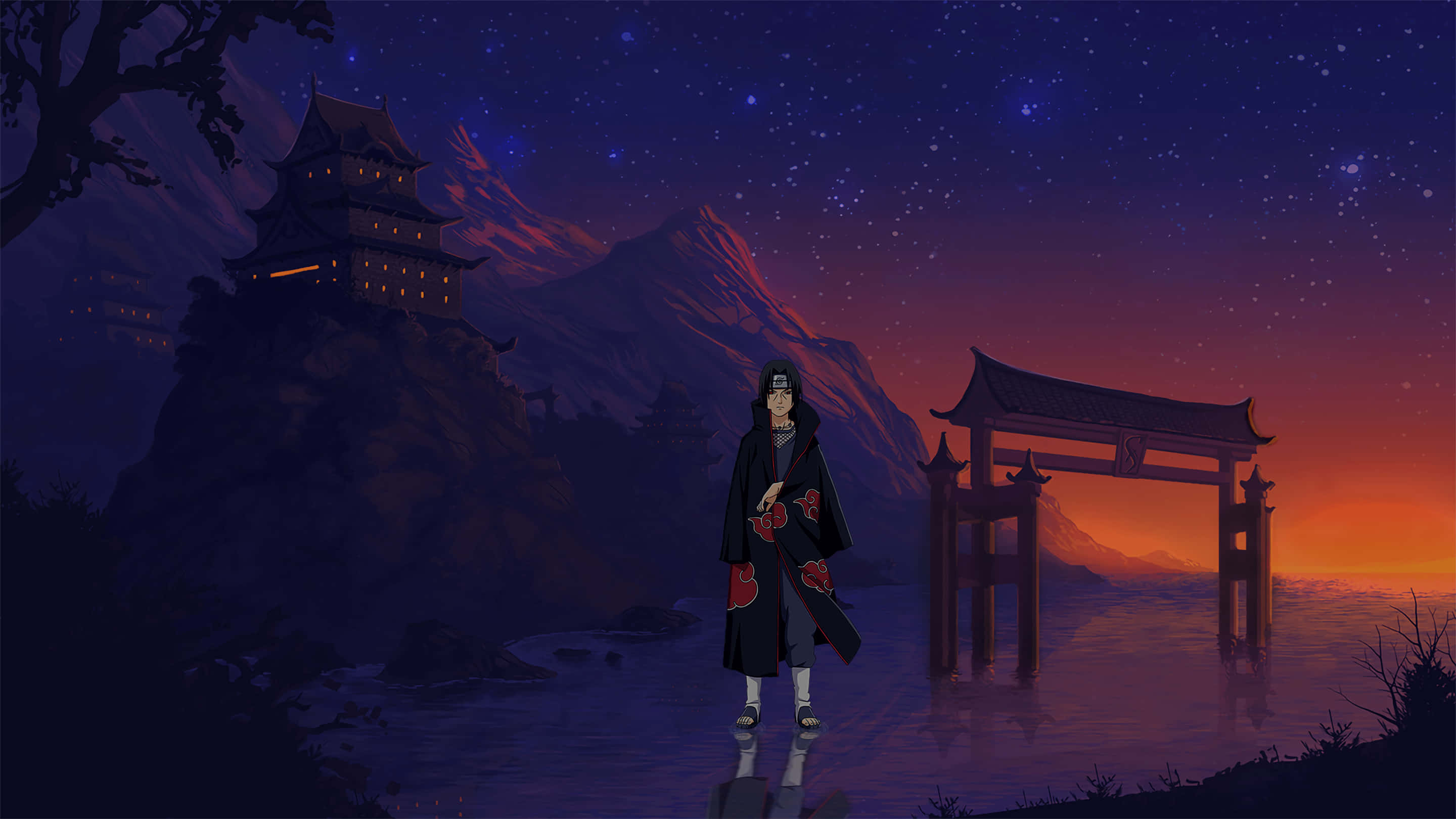 Naruto, anime ninja, glowing torii gate, 2K Desktop Wallpaper