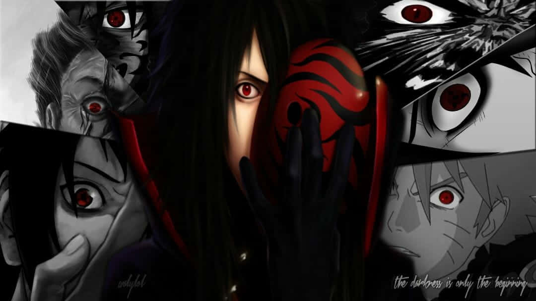 Madara Uchiha, Naruto, glowing red eyes, SD Desktop Wallpaper