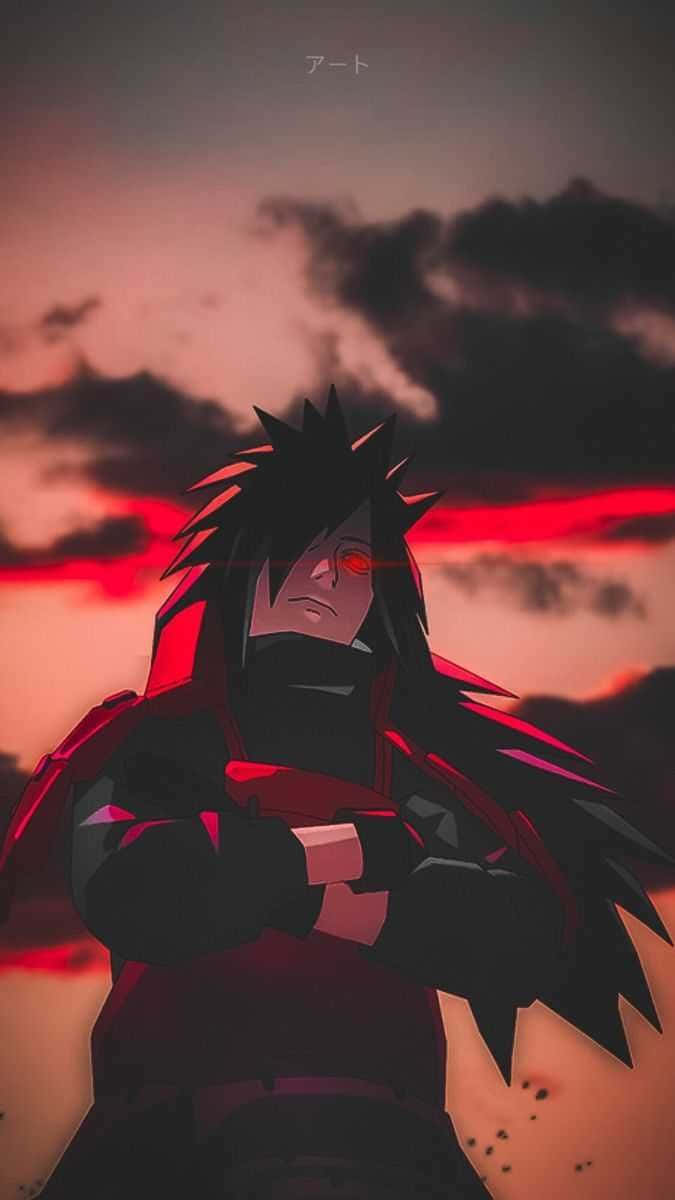 Naruto, Madara Uchiha, spiky black hair, SD Phone Wallpaper