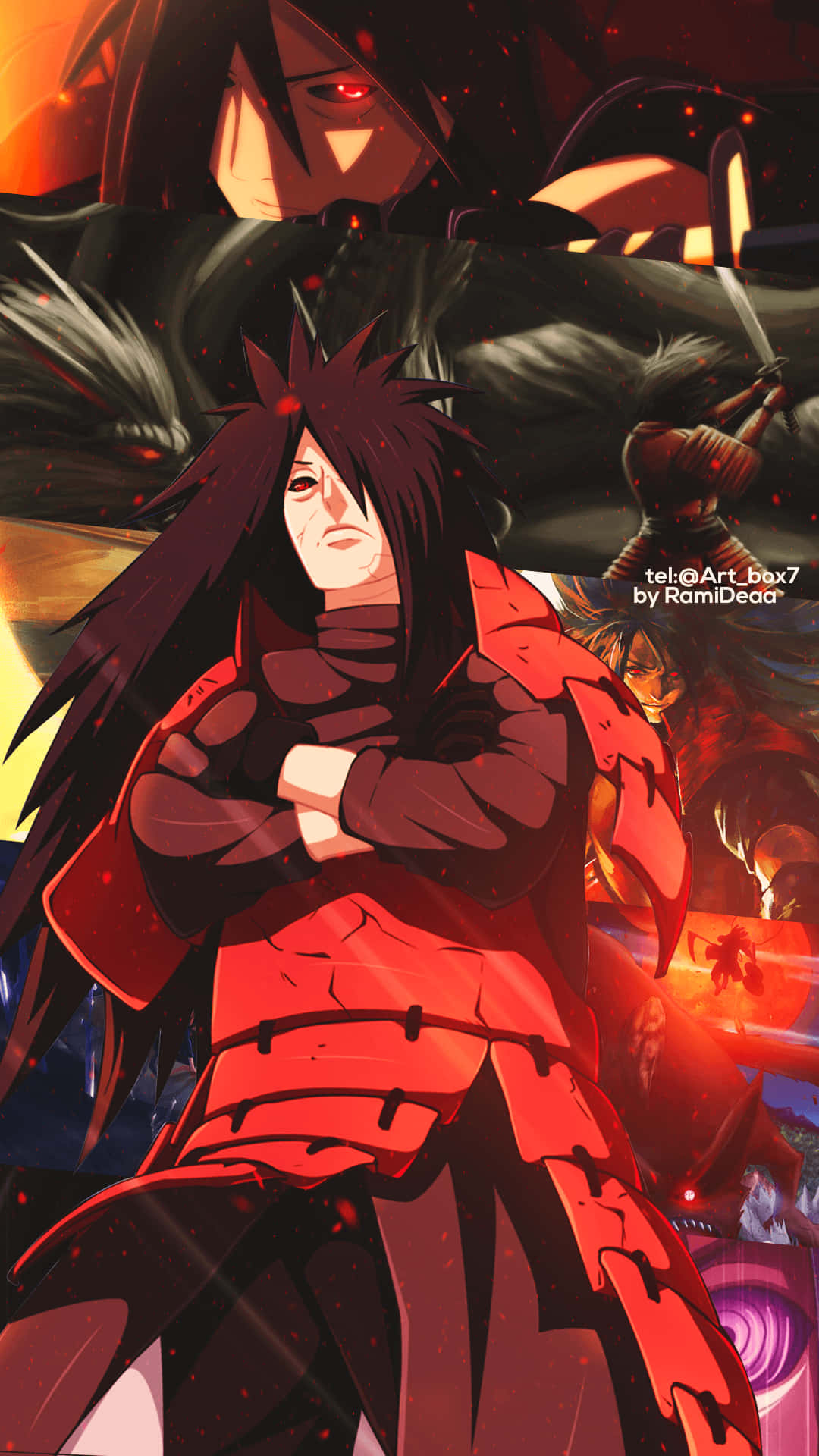 Madara Uchiha, Naruto, red armor, Full HD Phone Wallpaper