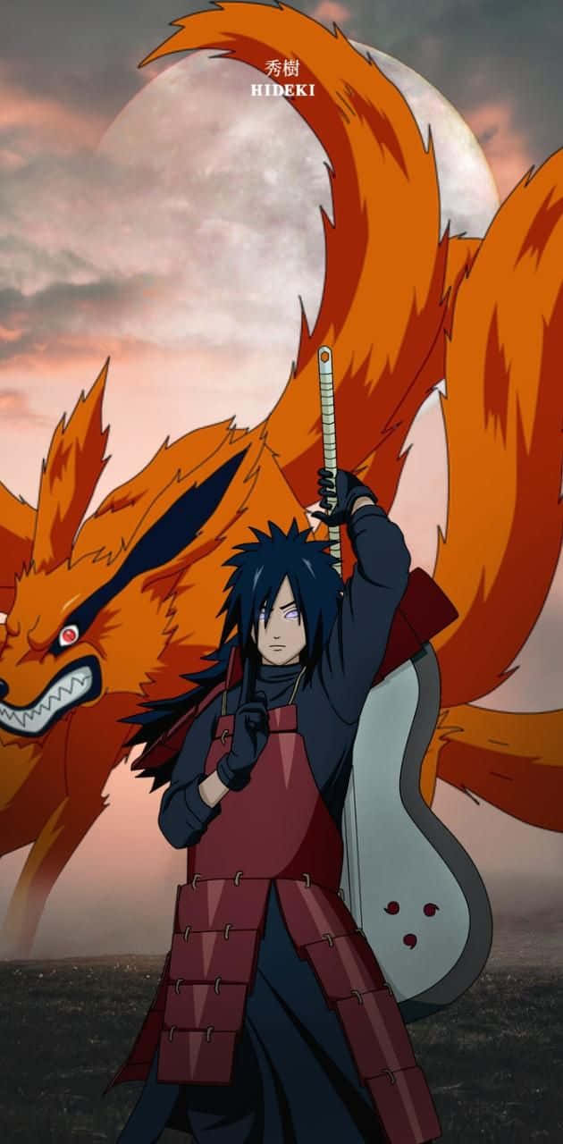 Madara Uchiha, Naruto, nine-tailed fox, HD Phone Wallpaper