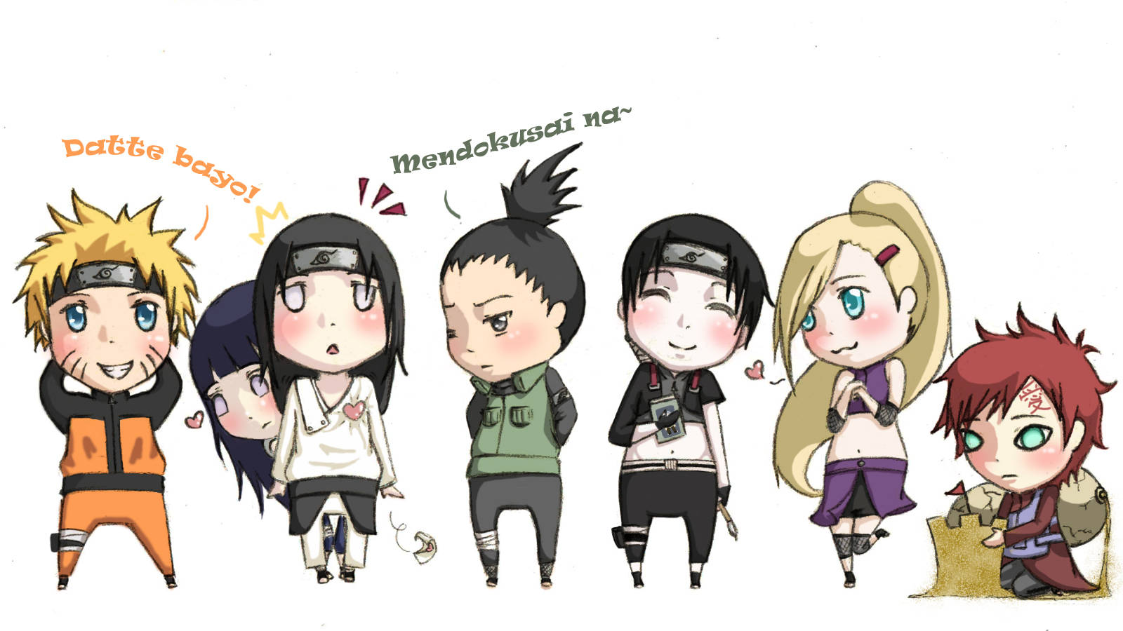 Naruto, chibi anime characters, expressive faces, HD Desktop Wallpaper