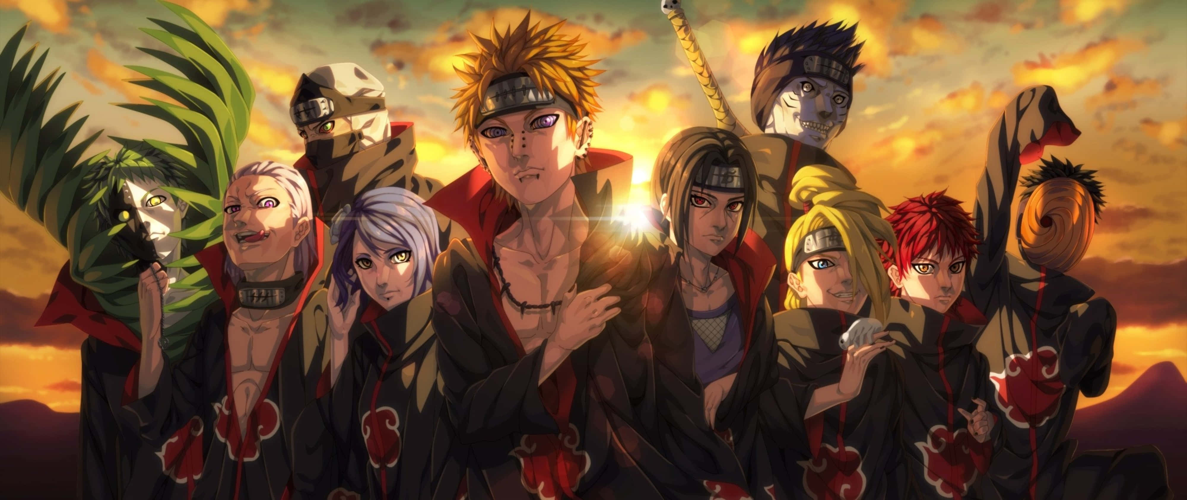 Naruto Pain, 4K, black cloaks with red clouds, 4K Desktop Wallpaper