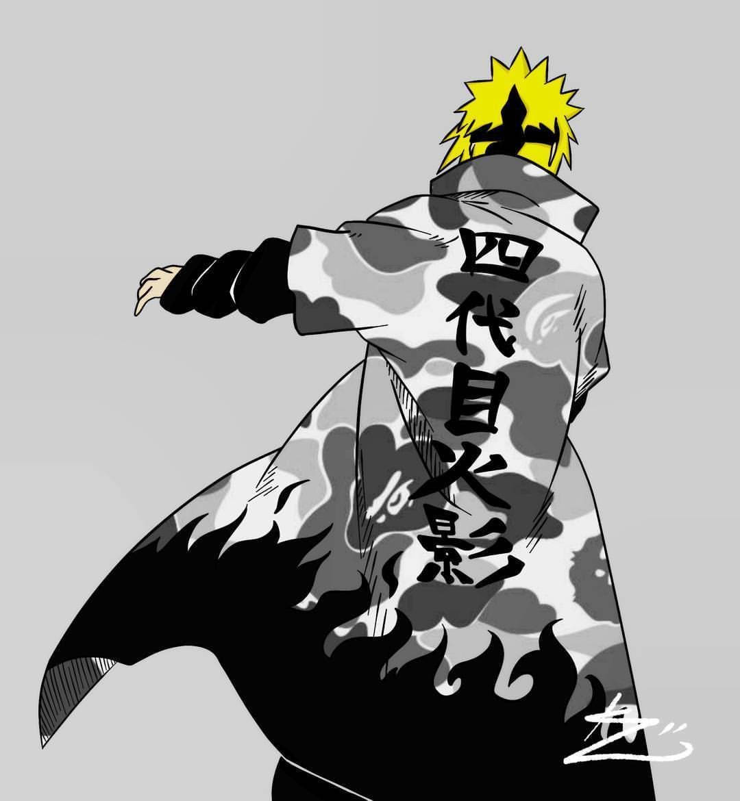 Naruto, camouflage cloak, kanji, SD Phone Wallpaper