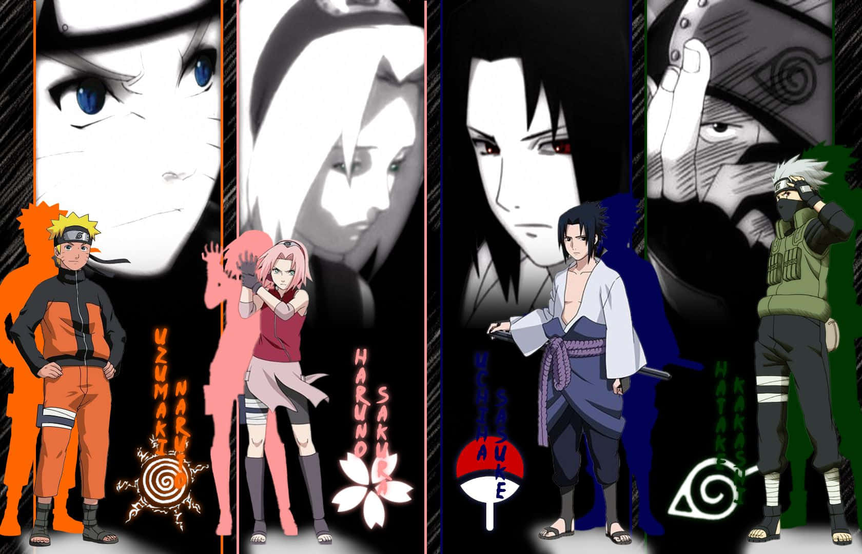 Team 7, Naruto, Anime characters, HD Desktop Wallpaper