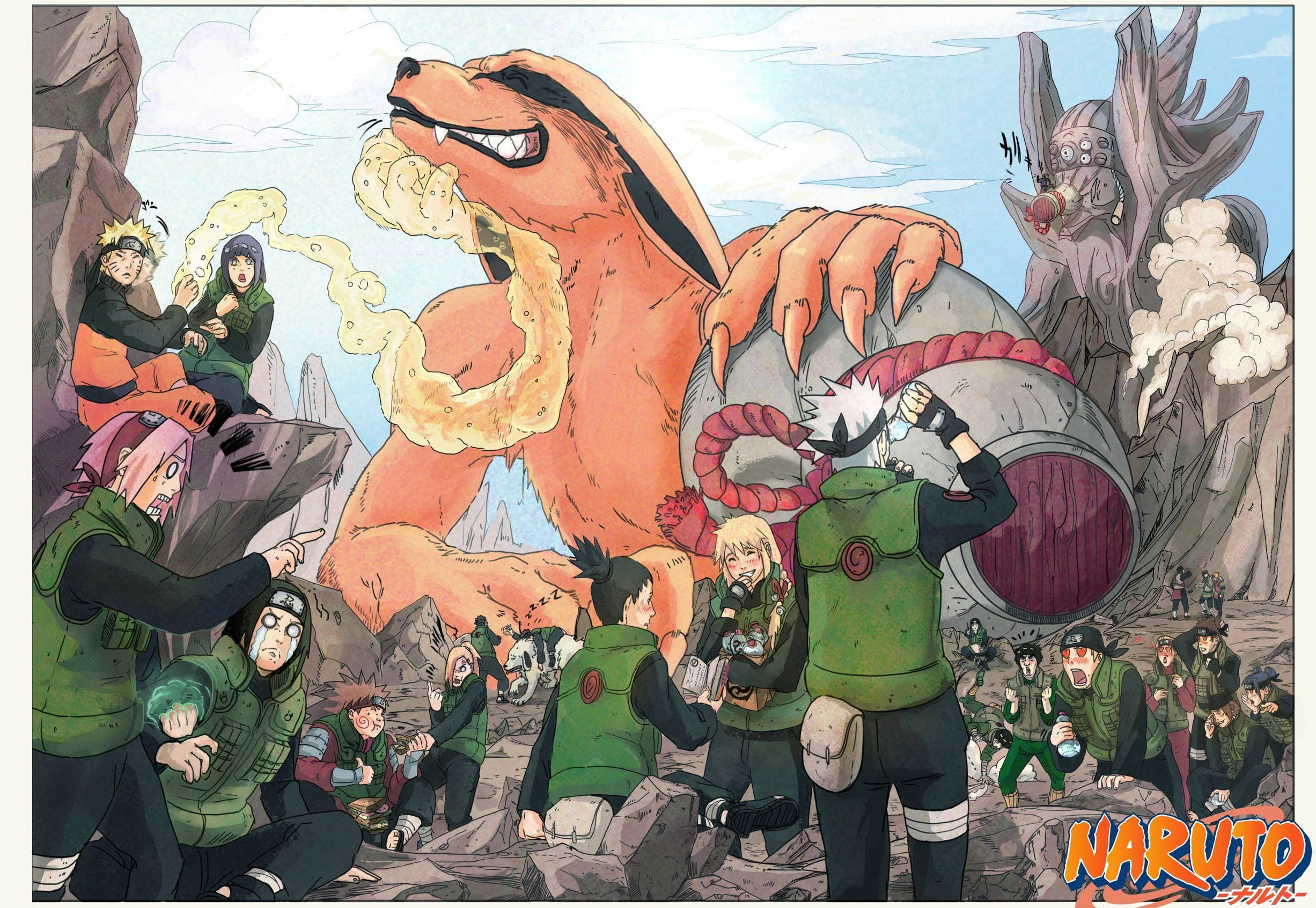Naruto, Key Characters, giant orange fox, Full HD Desktop Wallpaper
