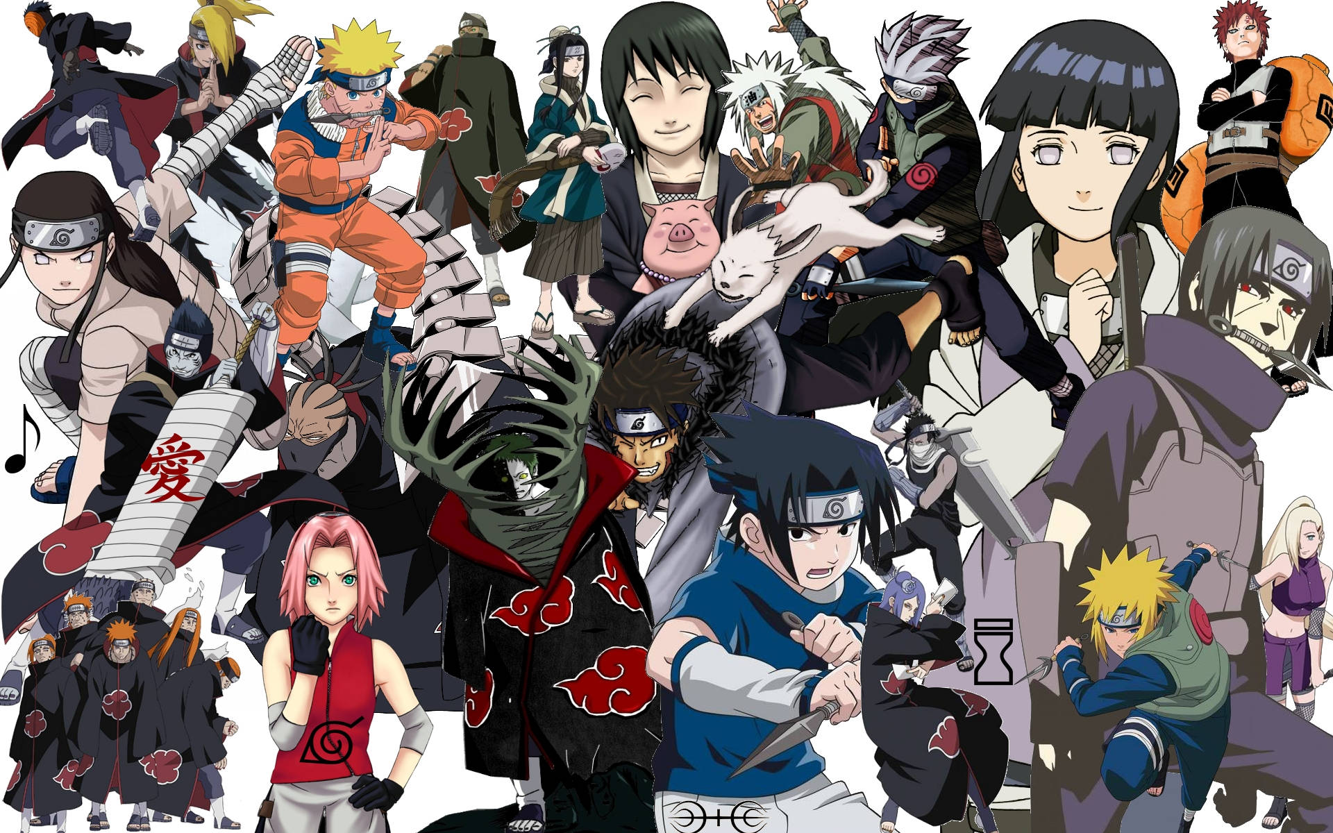 Naruto, main characters, anime collage, Full HD Desktop Wallpaper