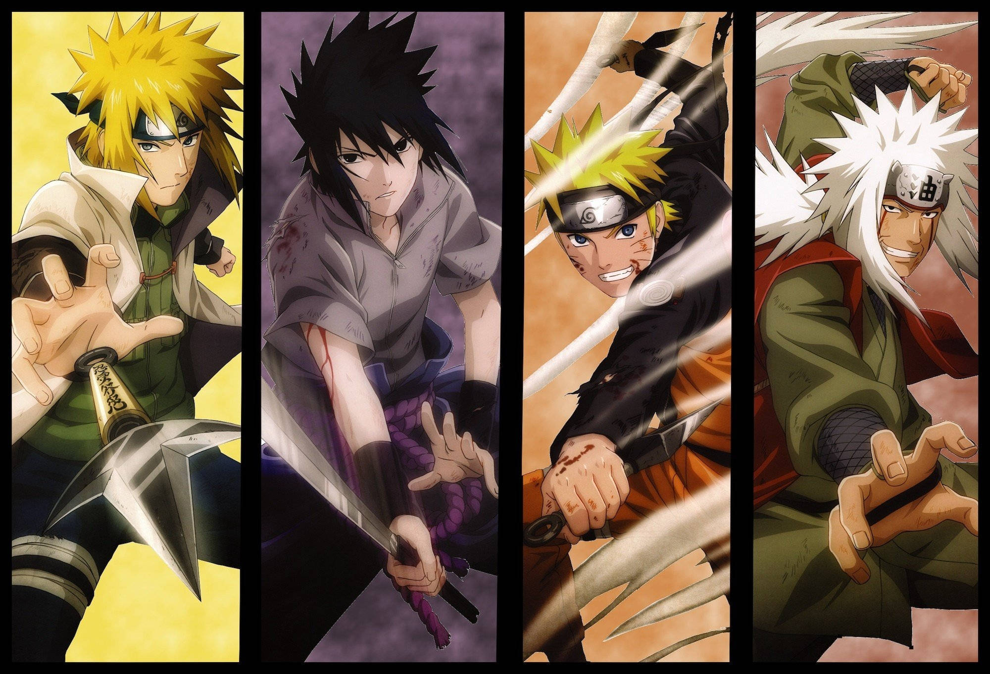 Naruto, ninjas, kunai, Full HD Desktop Wallpaper