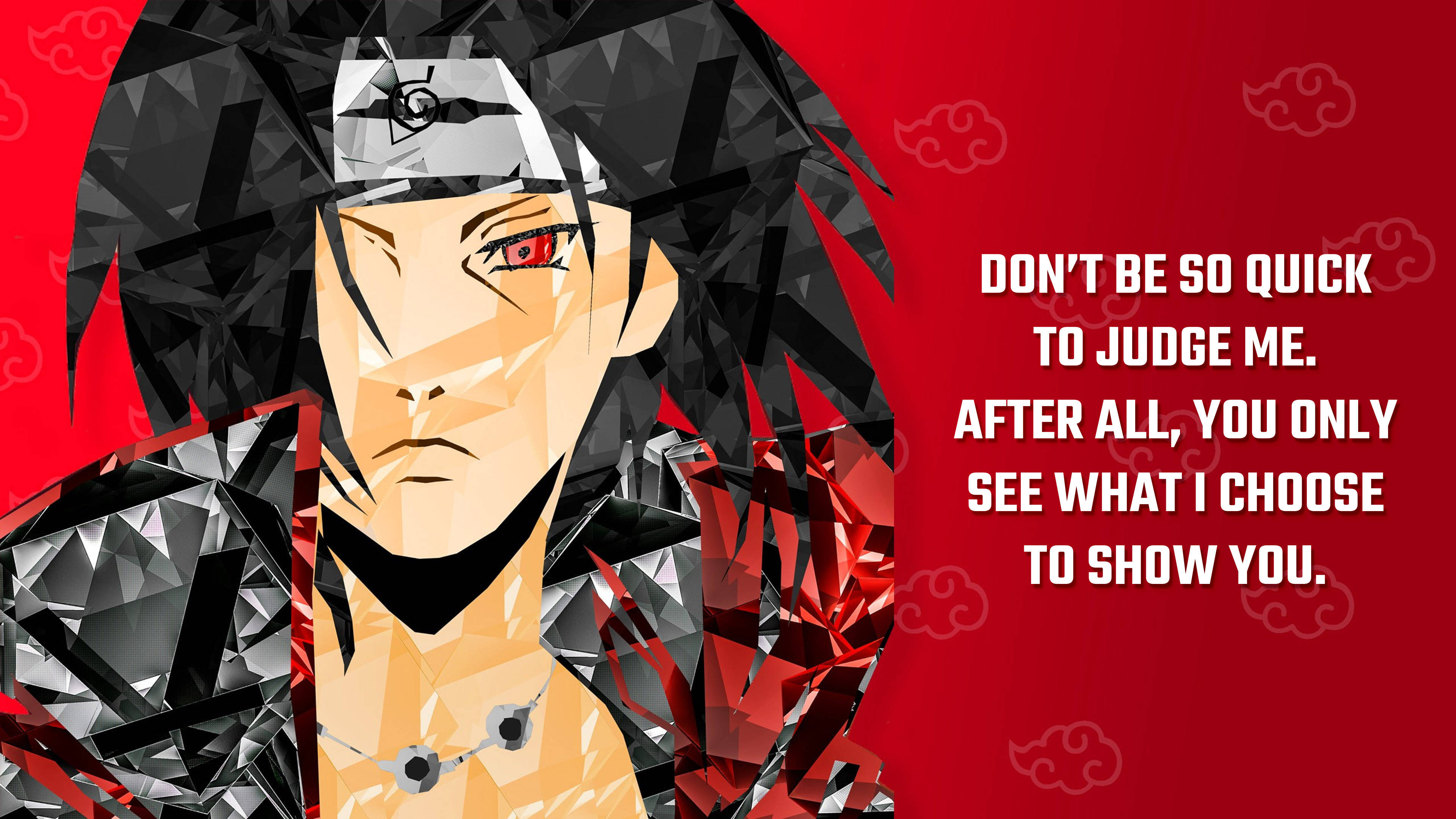 Naruto, red eyes, black hair, 4K Desktop Wallpaper