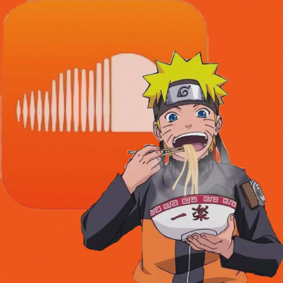 Naruto, ramen noodles, orange background, SD Desktop Wallpaper
