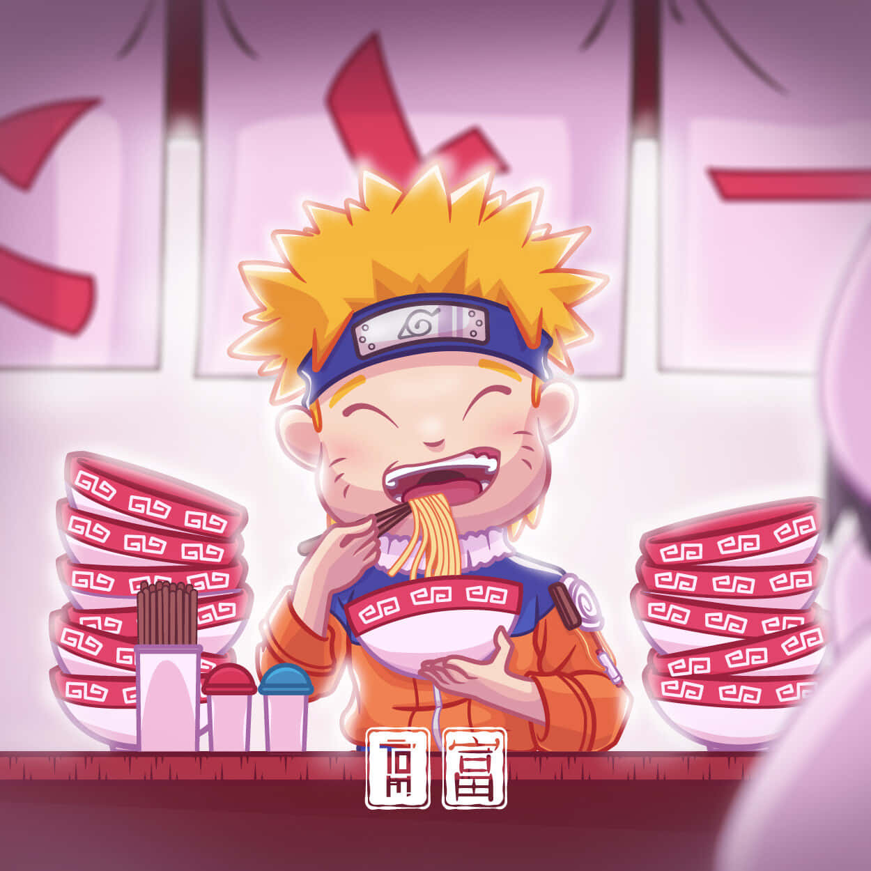Naruto, ramen, spiky blonde hair, SD Desktop Wallpaper