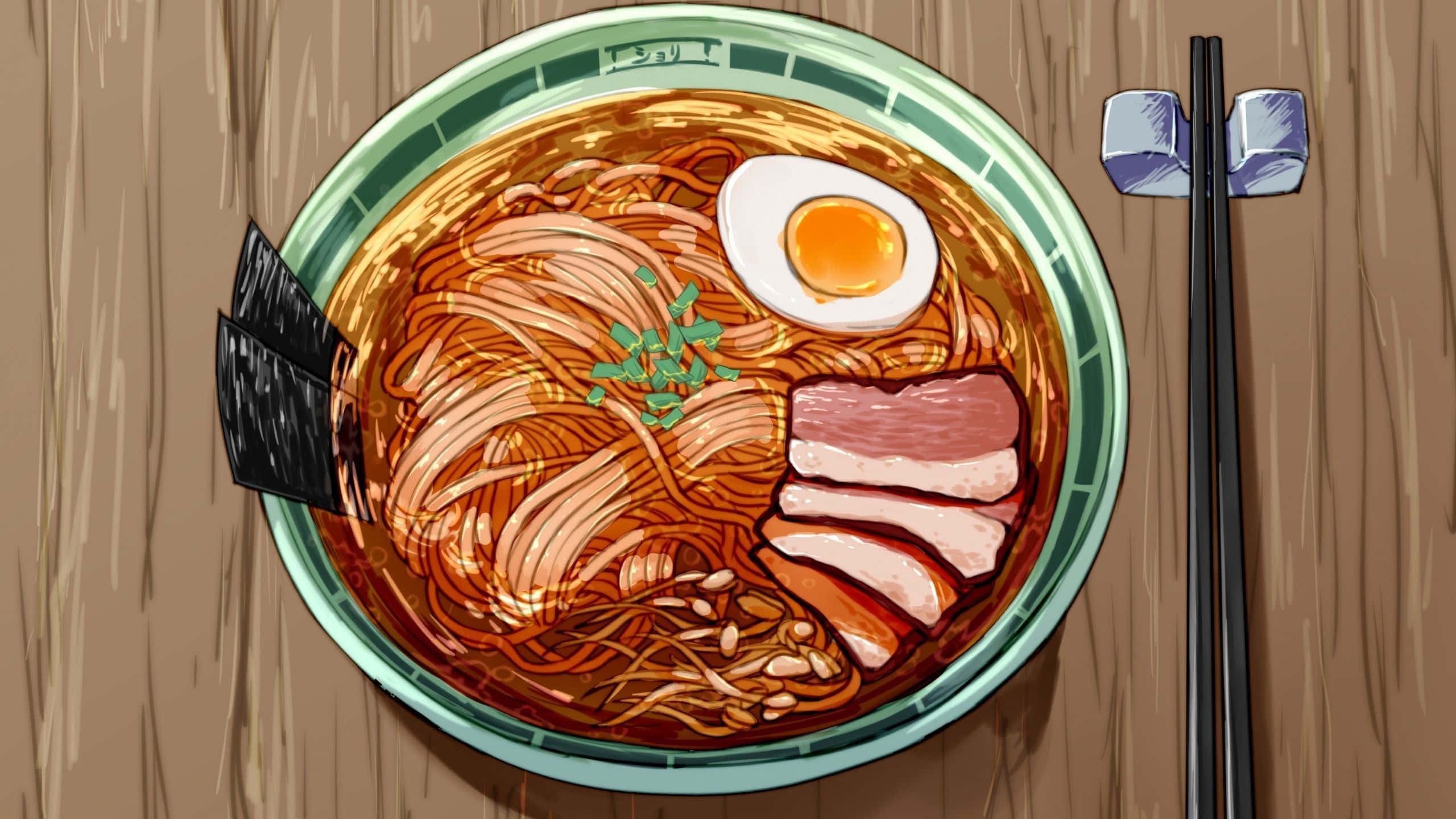 Naruto Ramen, steaming bowl of ramen, soft-boiled egg, 2K Desktop Wallpaper