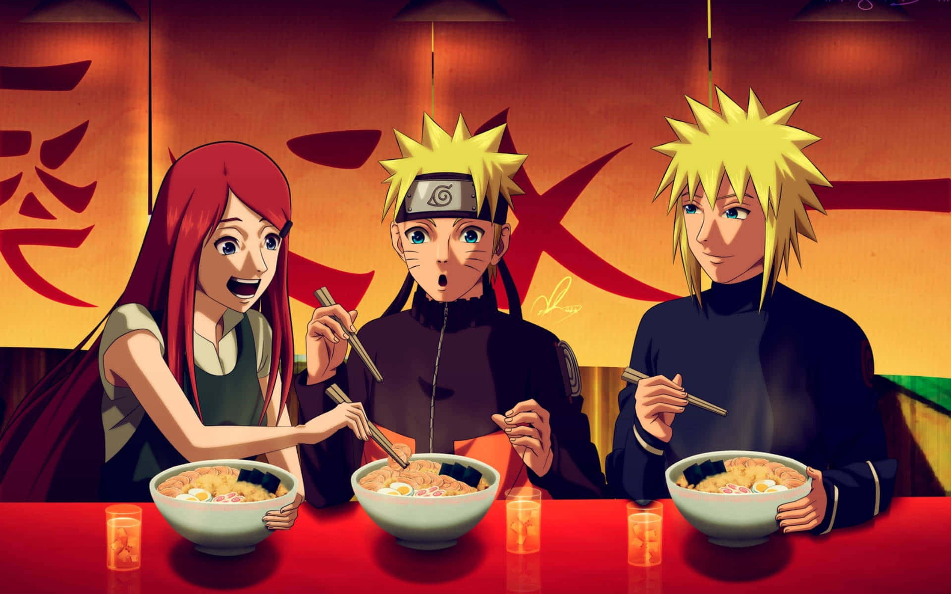 Naruto, ramen, anime characters, Full HD Desktop Wallpaper