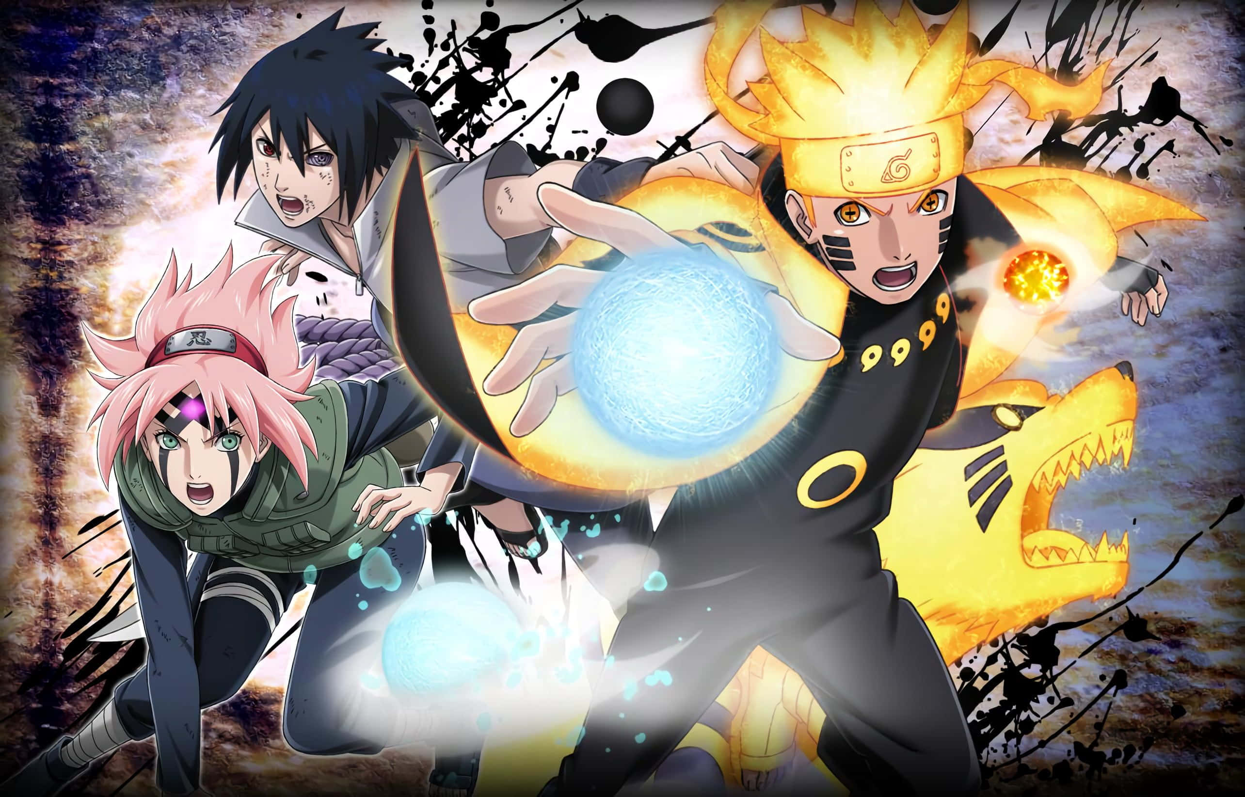 Naruto, Rasengan, glowing chakra spheres, 2K Desktop Wallpaper