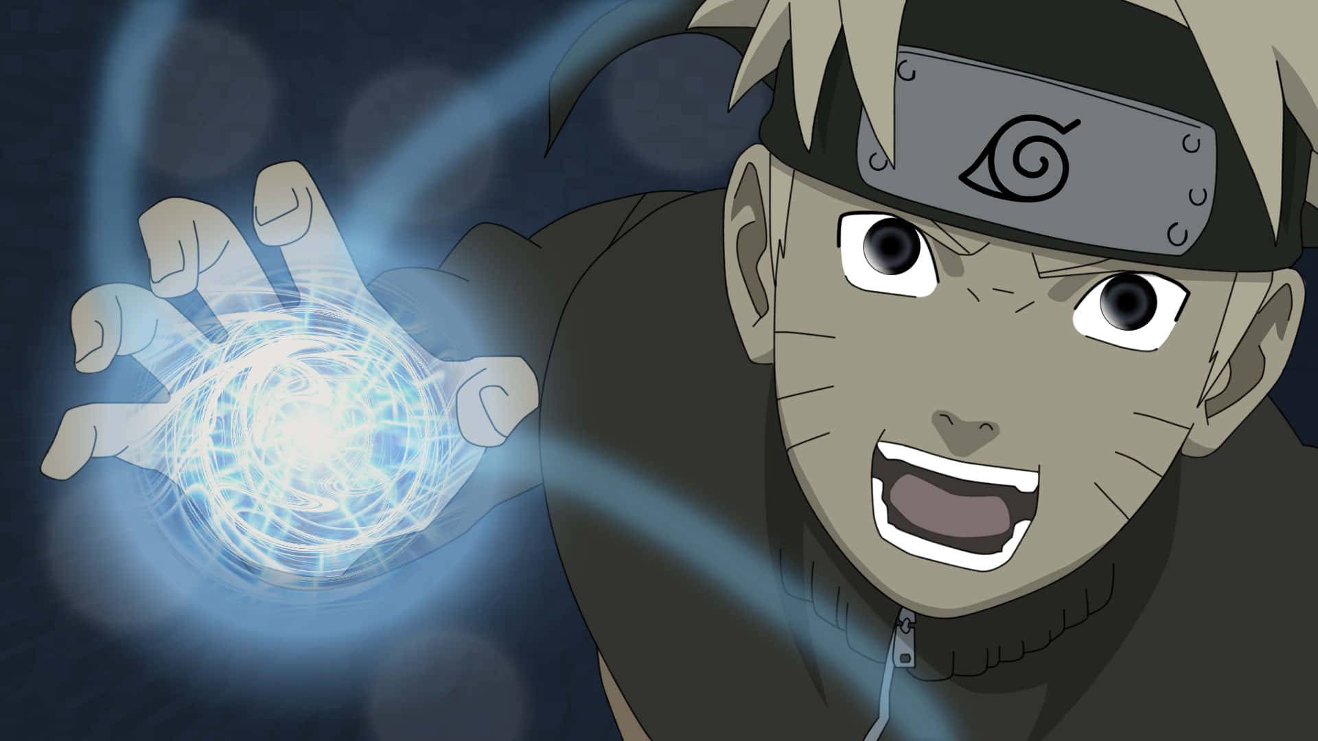 Naruto, Rasengan, glowing blue chakra sphere, Full HD Desktop Wallpaper
