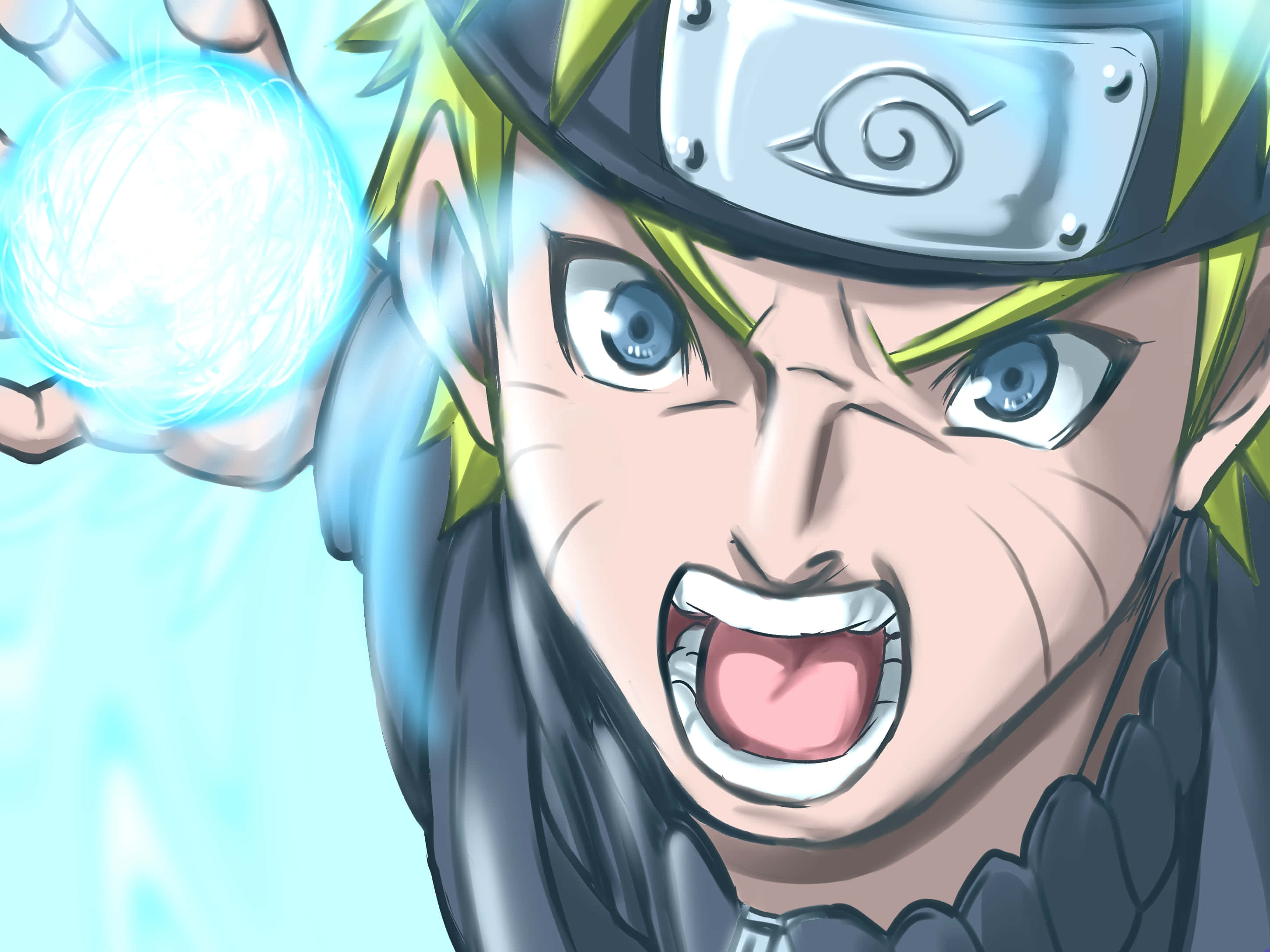 Naruto, Rasengan, spiky blonde hair, 2K Desktop Wallpaper