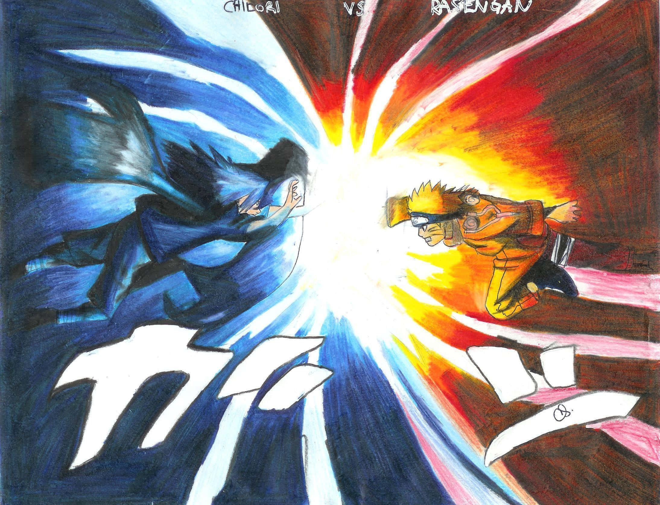 Naruto, Rasengan, blue energy beams, Full HD Desktop Wallpaper