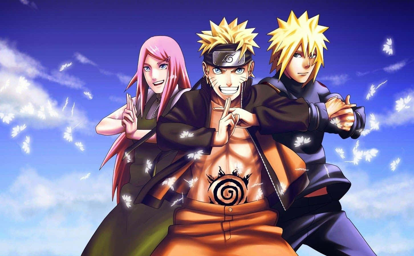 Naruto, friends, bright blue sky, HD Desktop Wallpaper