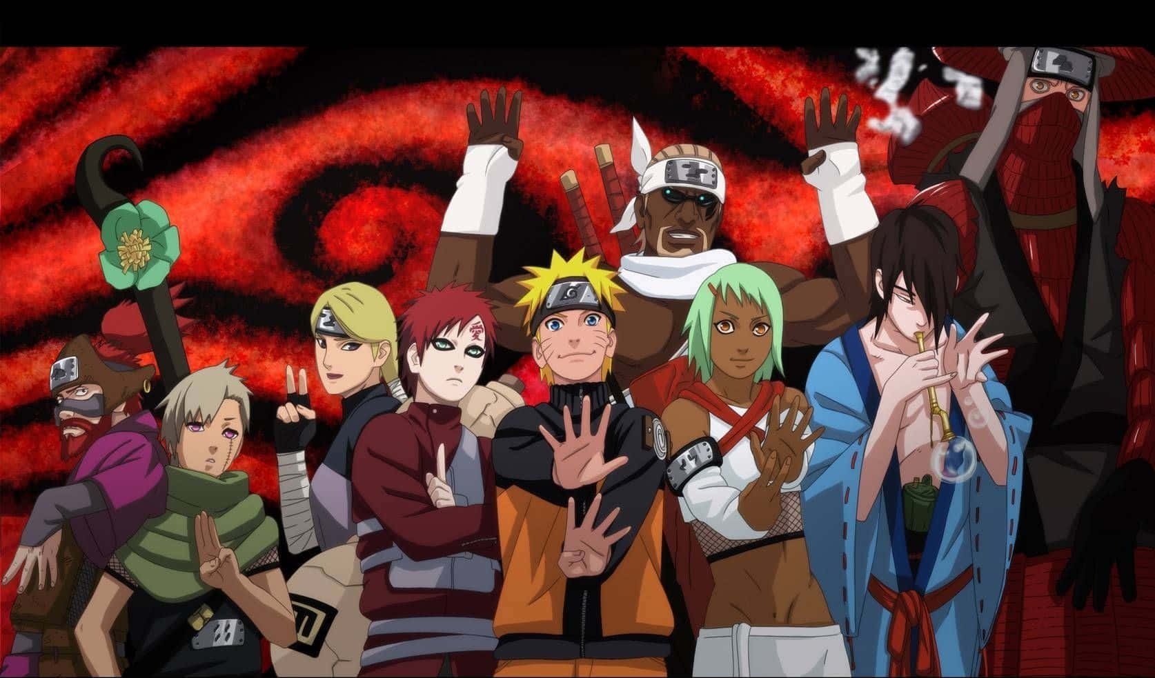 Naruto, friends, victory pose, HD Desktop Wallpaper