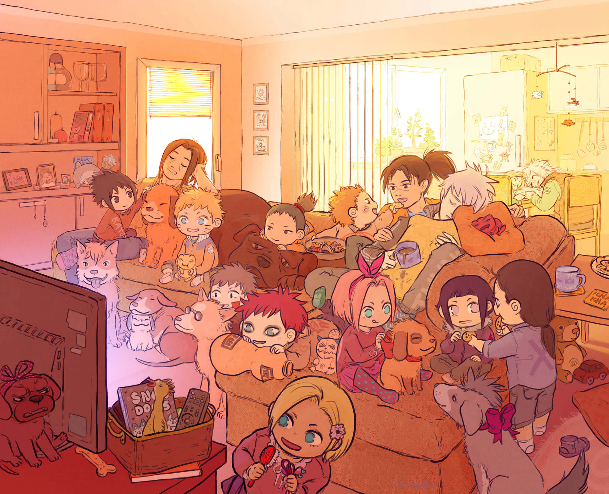 Naruto, closest friends, anime-style children, Full HD Desktop Wallpaper