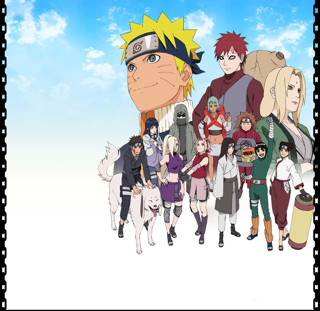 Naruto, friends, companion dog, SD Desktop Wallpaper