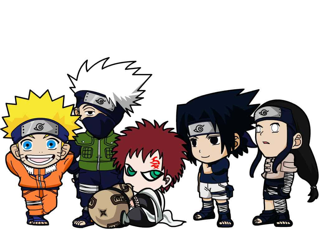 Naruto, chibi anime characters, bright colors, SD Desktop Wallpaper
