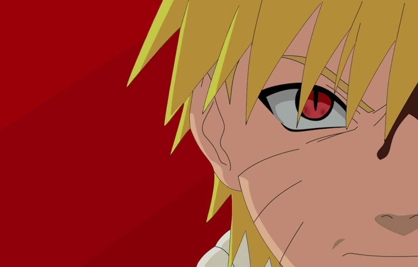 Naruto, spiky blonde hair, red eye, HD Desktop Wallpaper