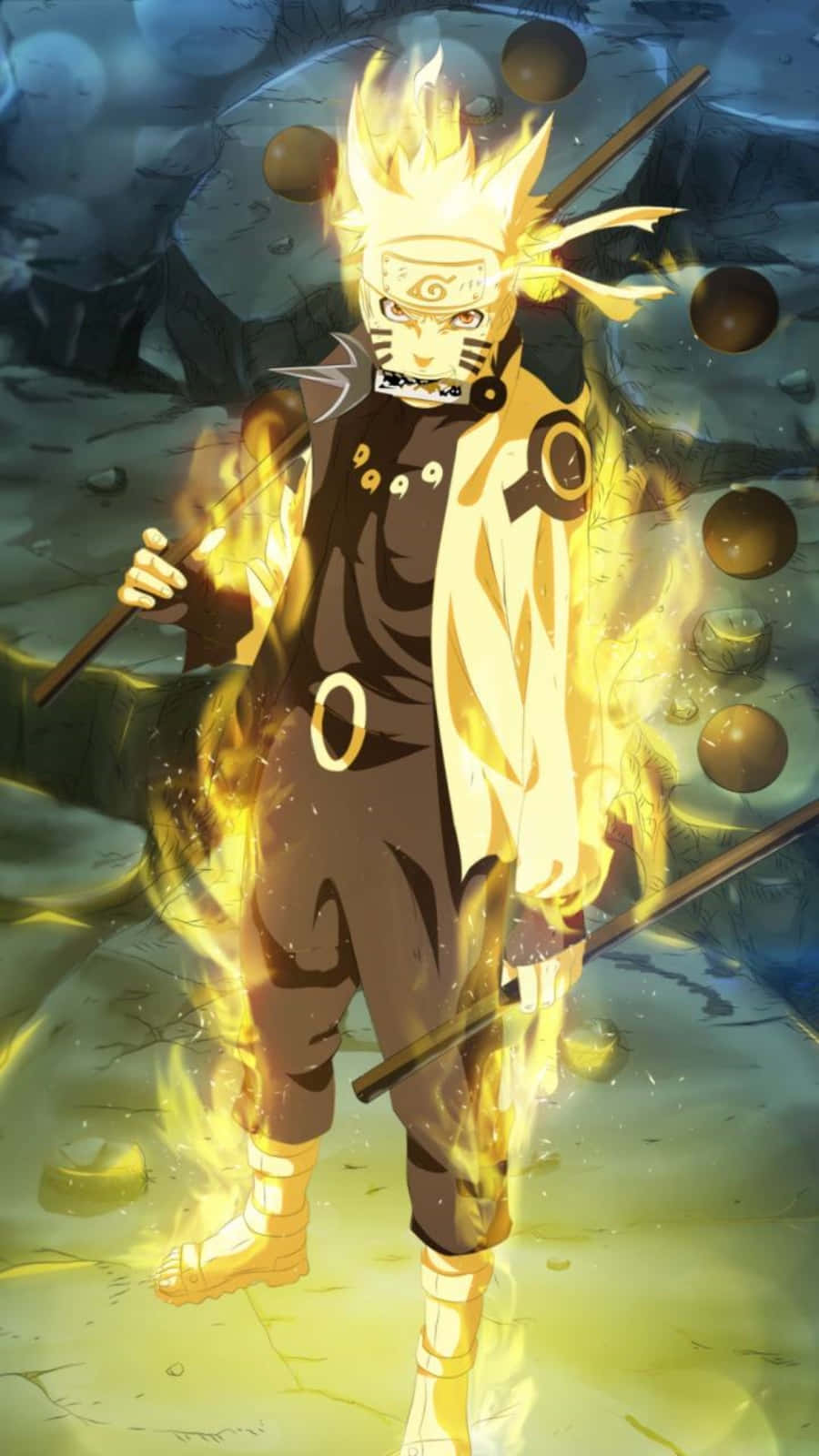 Naruto, Sage of Six Paths, golden chakra mode, HD Phone Wallpaper